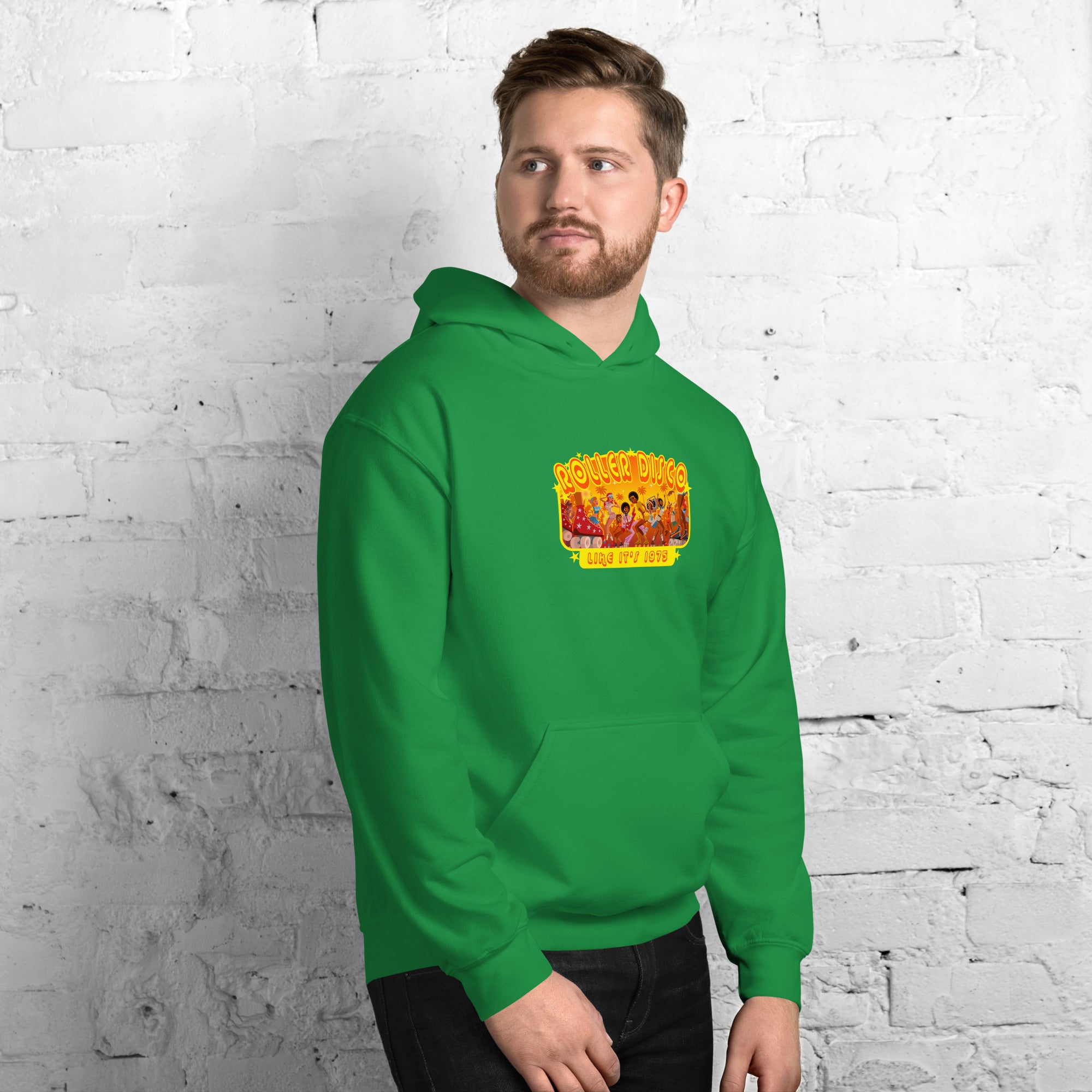 Sweat à capuche d'hiver unisexe Roller Disco 1975 sur couleurs vives