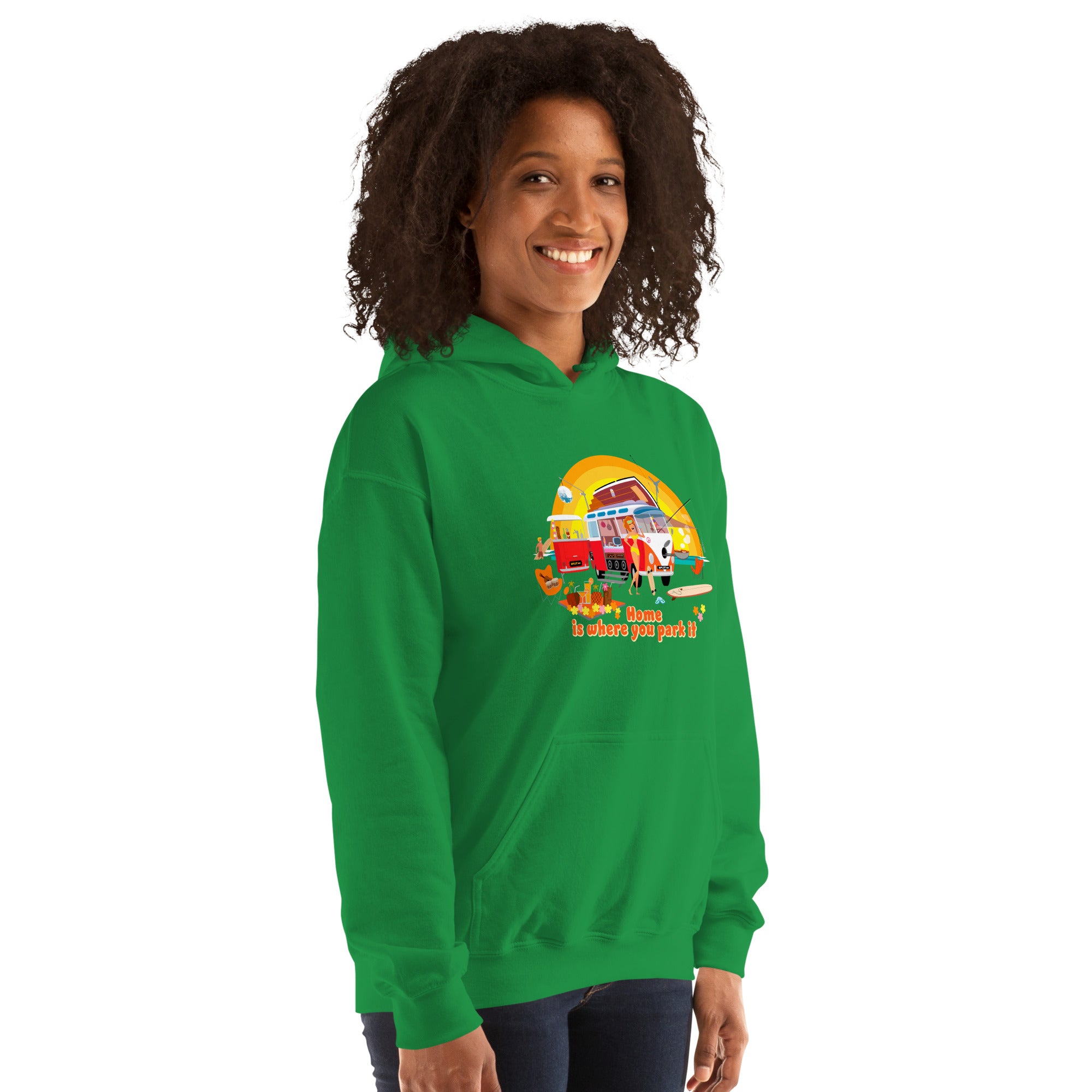 Unisex Hoodie Ultra Combi: Home is where you park it on bright colors