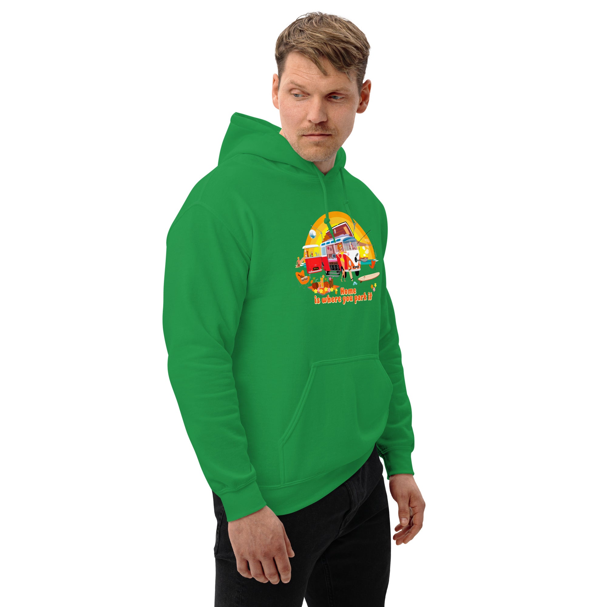 Unisex Hoodie Ultra Combi: Home is where you park it on bright colors