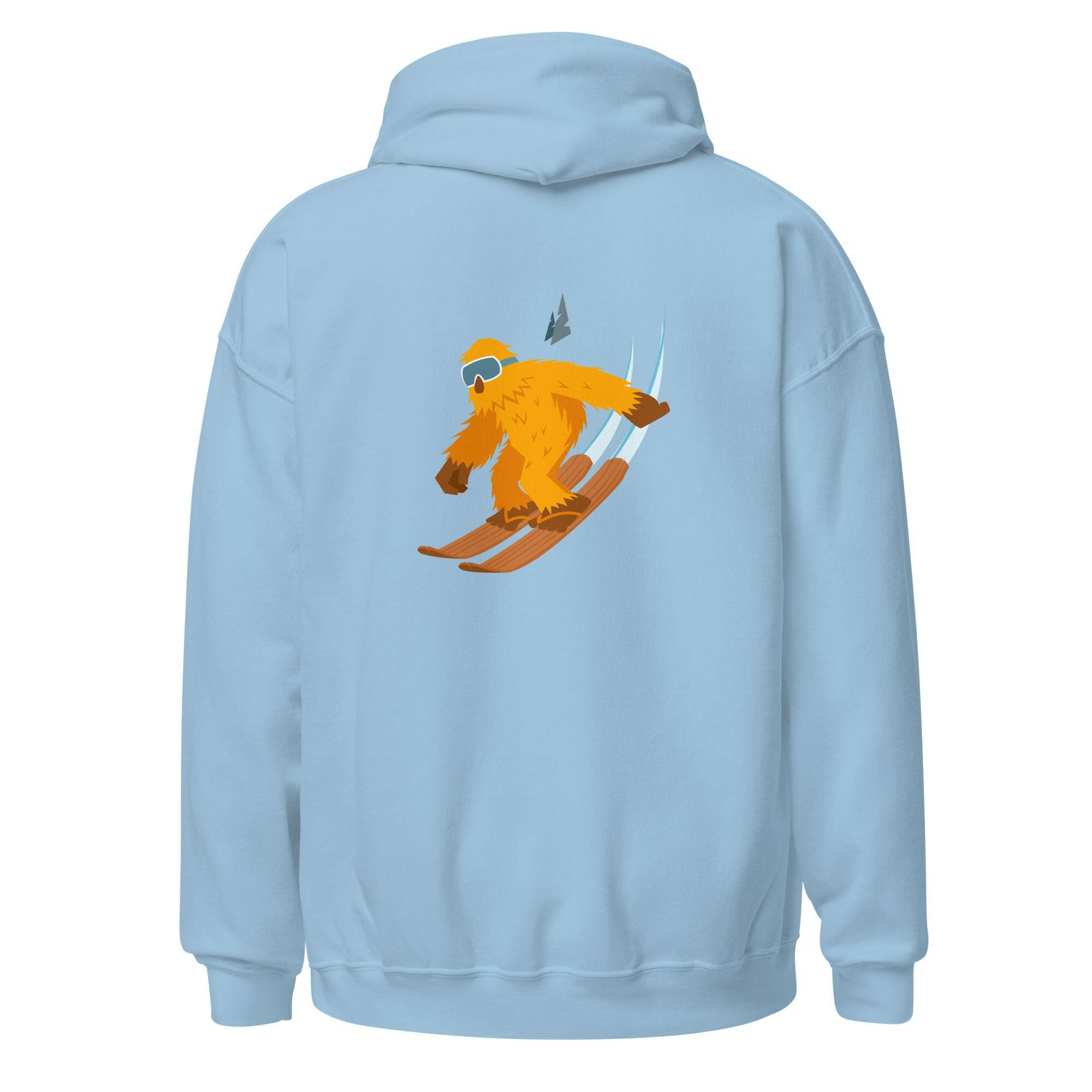 Unisex Hoodie Which skier are you? "The Thing" Yeti Skier on light colors (front & back)