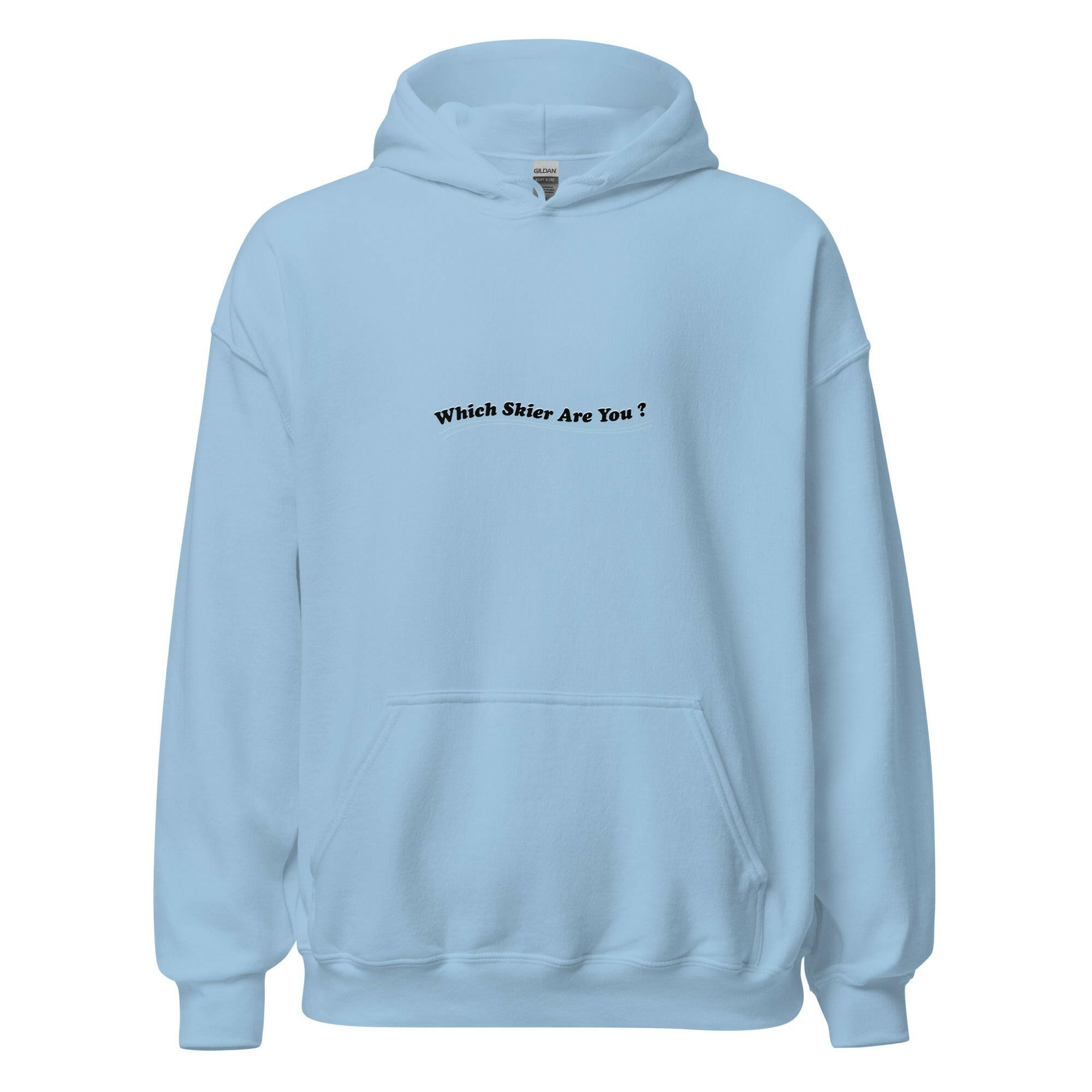 Unisex Hoodie Which skier are you? "The Thing" Yeti Skier on light colors (front & back)