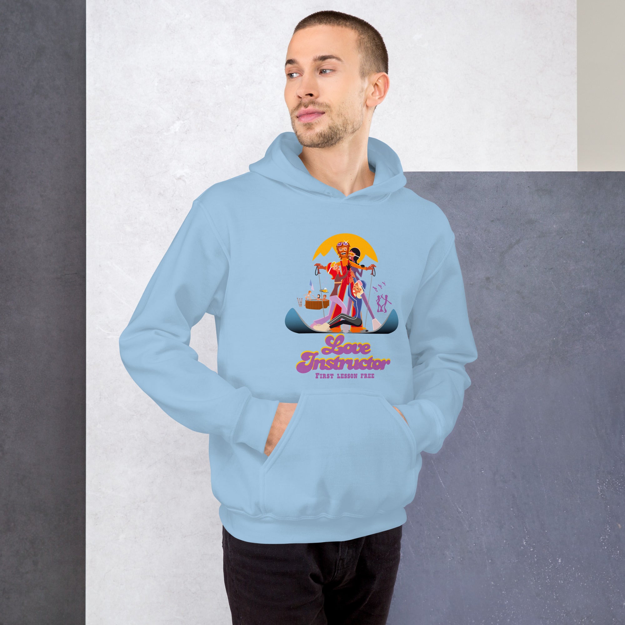 Sweat à capuche d'hiver unisexe Love Instructor First Lesson free sur couleurs claires