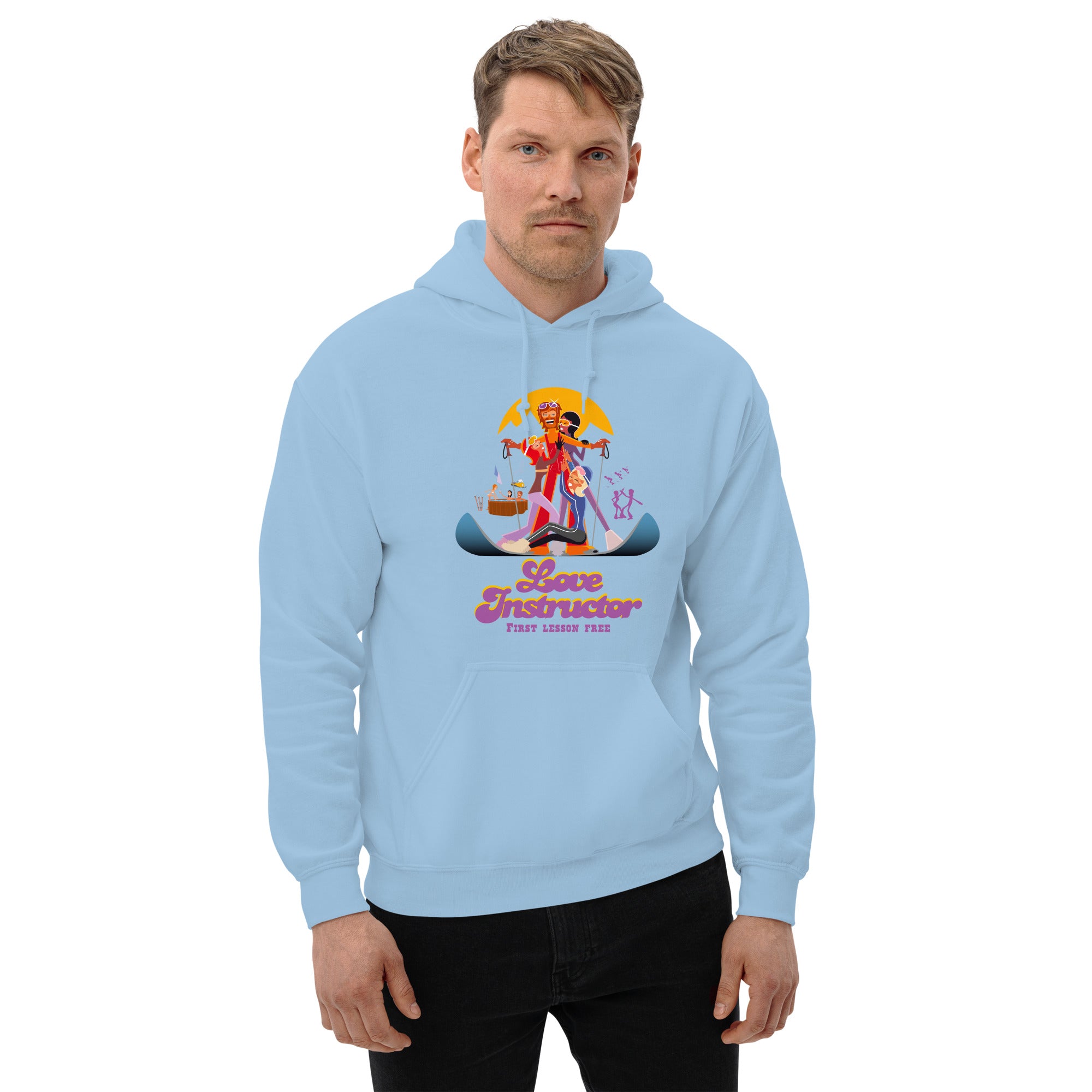 Sweat à capuche d'hiver unisexe Love Instructor First Lesson free sur couleurs claires