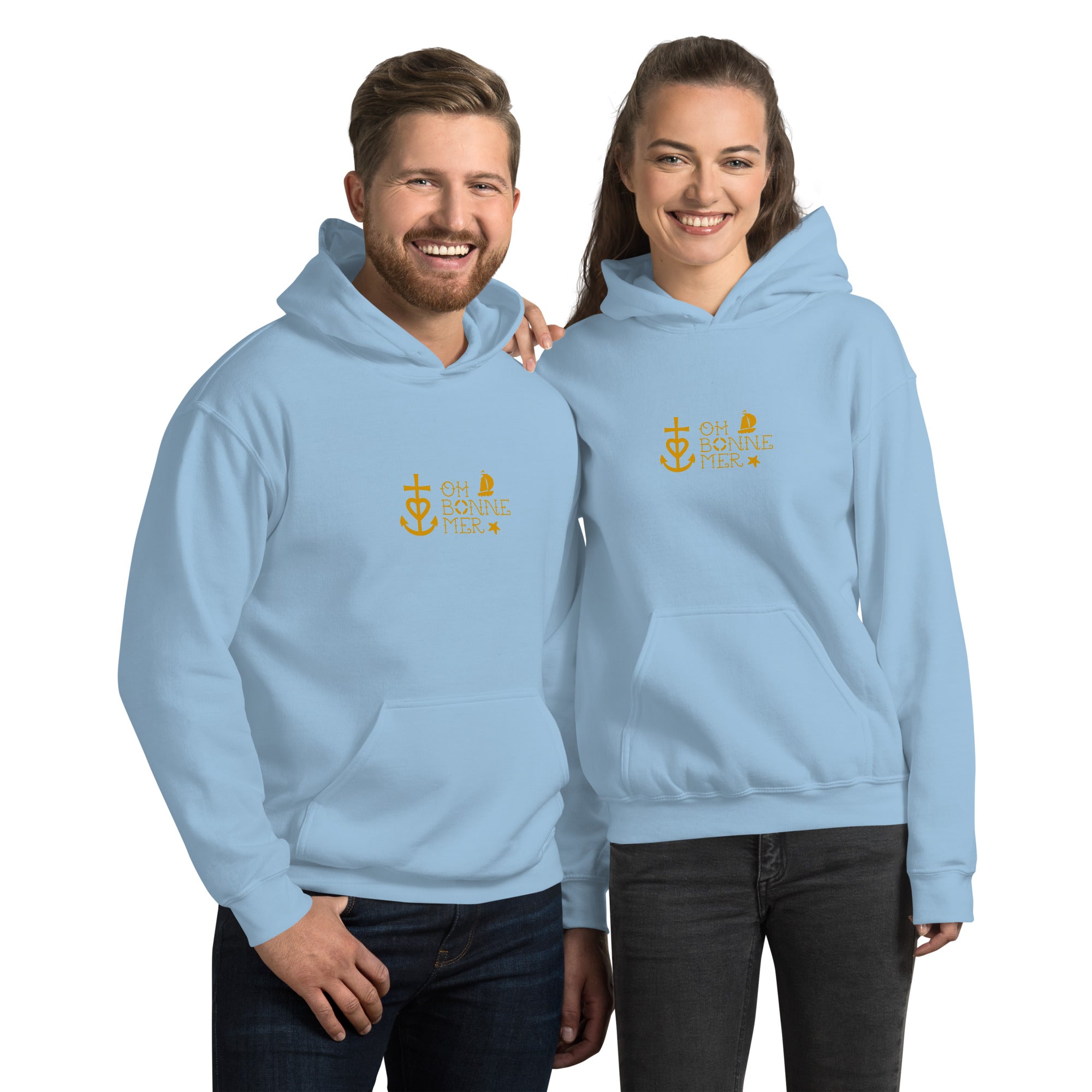 Sweat à capuche d'hiver unisexe Oh Bonne Mer 2 sur couleurs claires