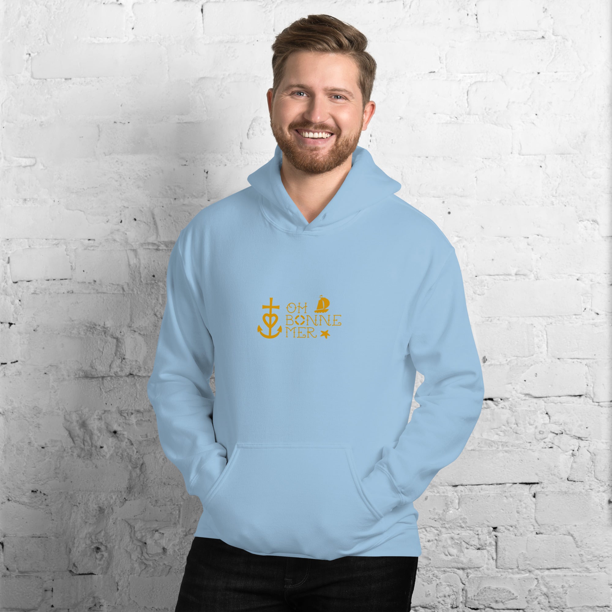 Sweat à capuche d'hiver unisexe Oh Bonne Mer 2 sur couleurs claires