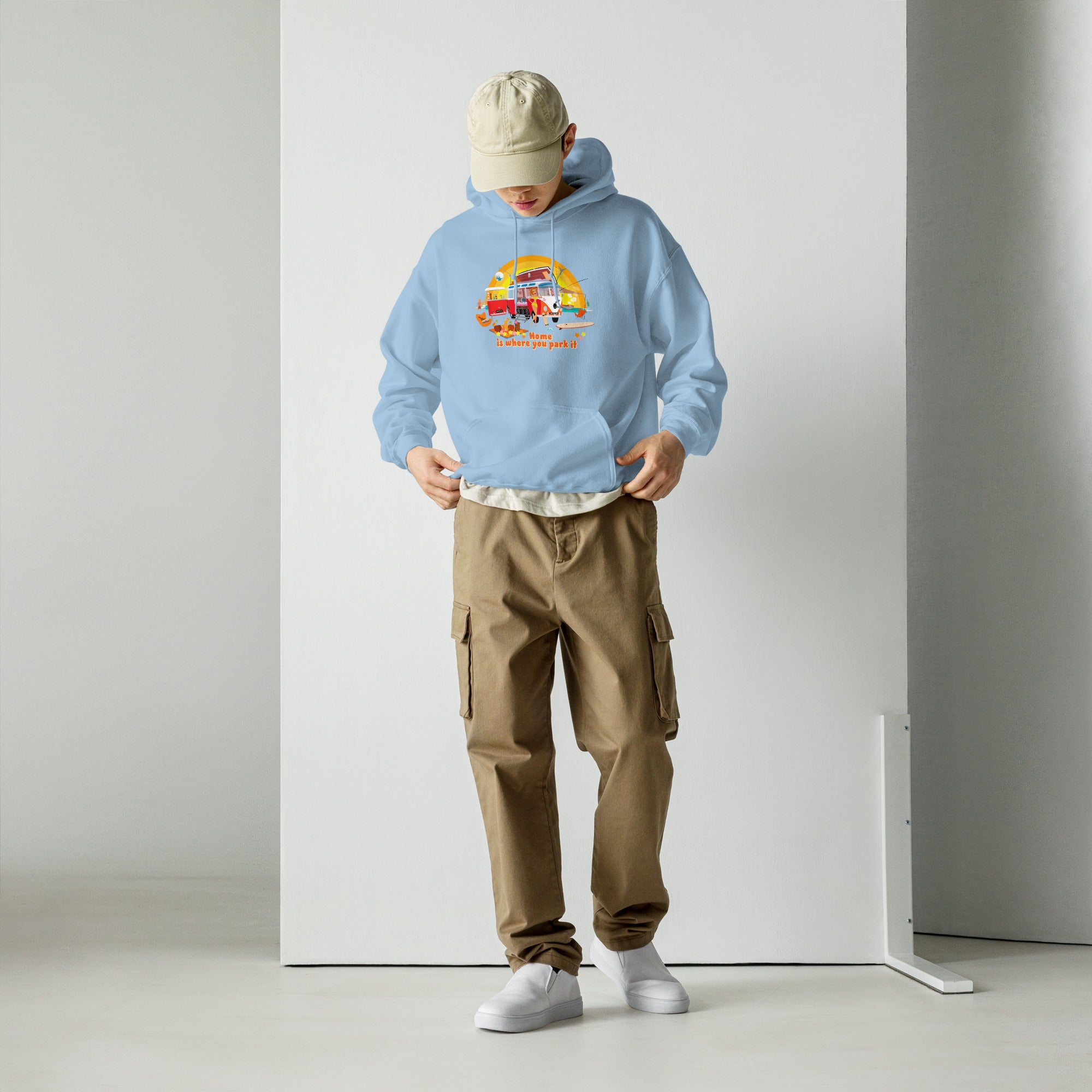 Unisex Hoodie Ultra Combi: Home is where you park it on bright colors