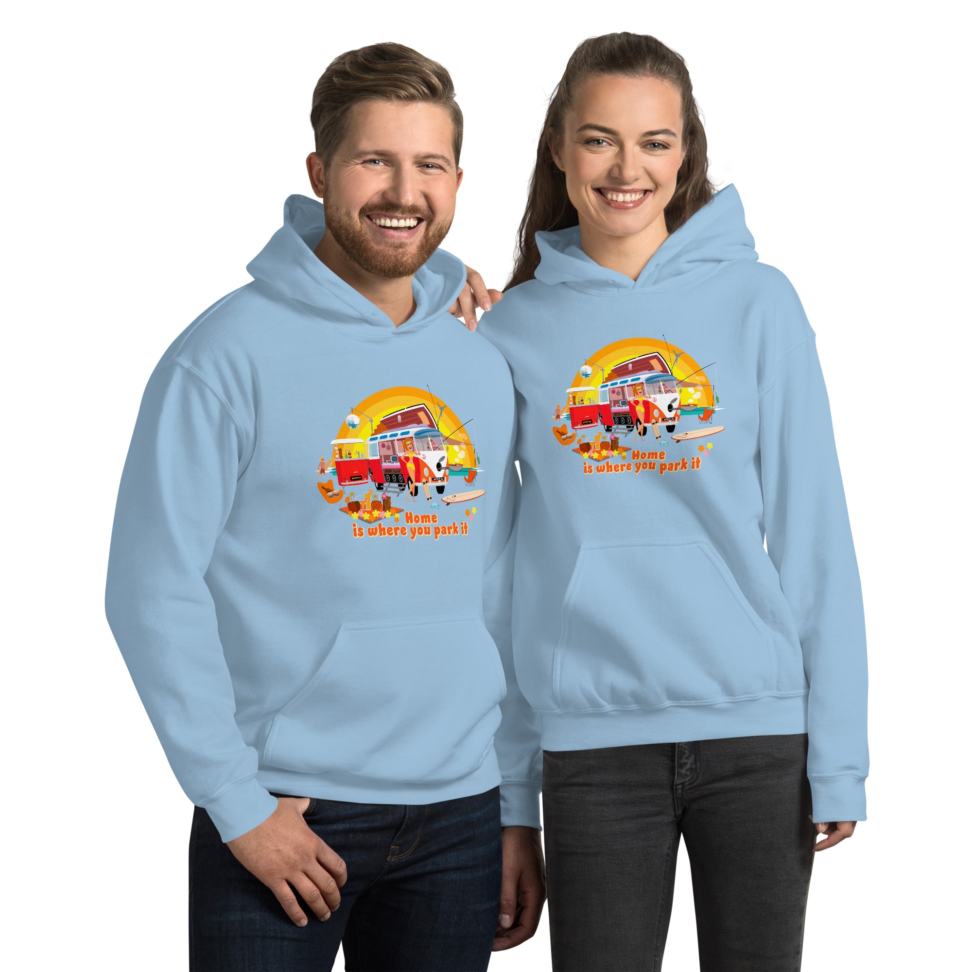 Unisex Hoodie Ultra Combi: Home is where you park it on bright colors