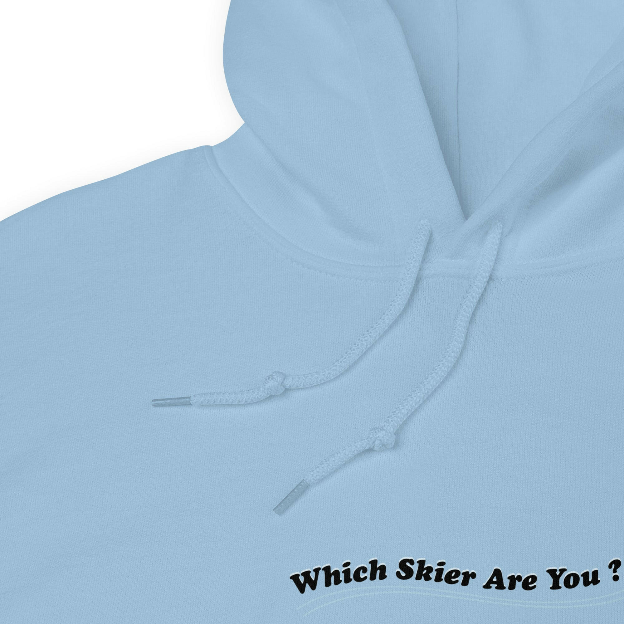 Unisex Hoodie Which skier are you? "The Thing" Yeti Skier on light colors (front & back)