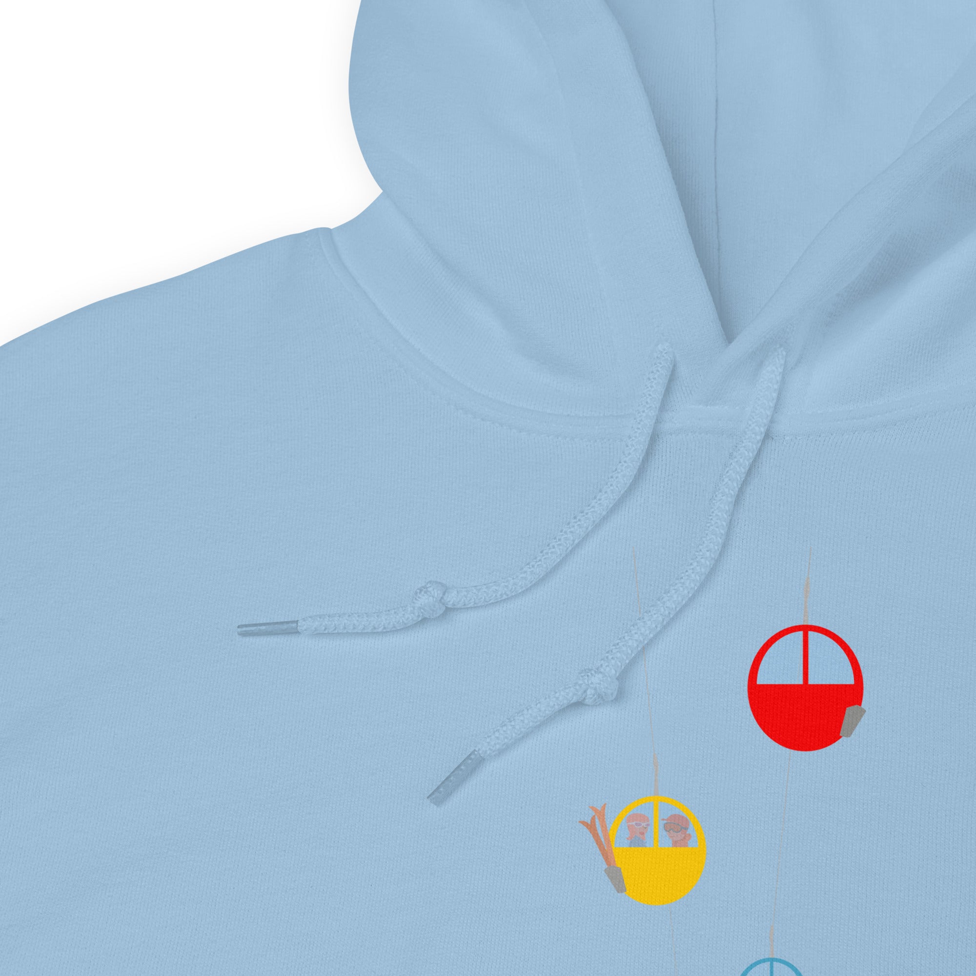 Sweat à capuche d'hiver unisexe Gondolas in the mist (face & dos)