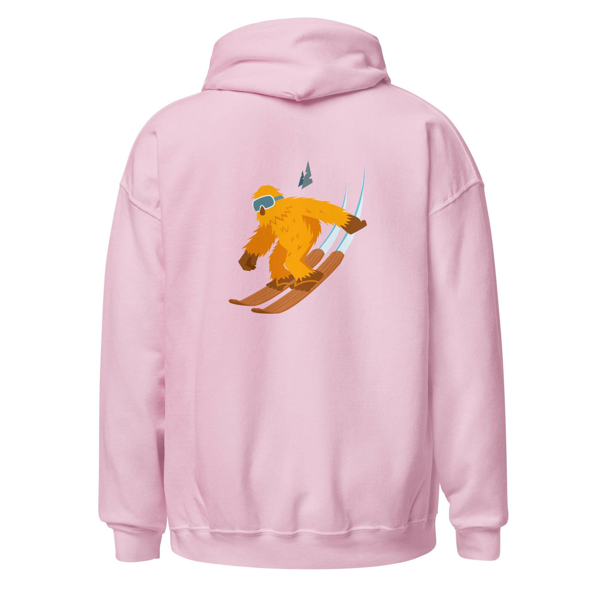 Unisex Hoodie Which skier are you? "The Thing" Yeti Skier on light colors (front & back)