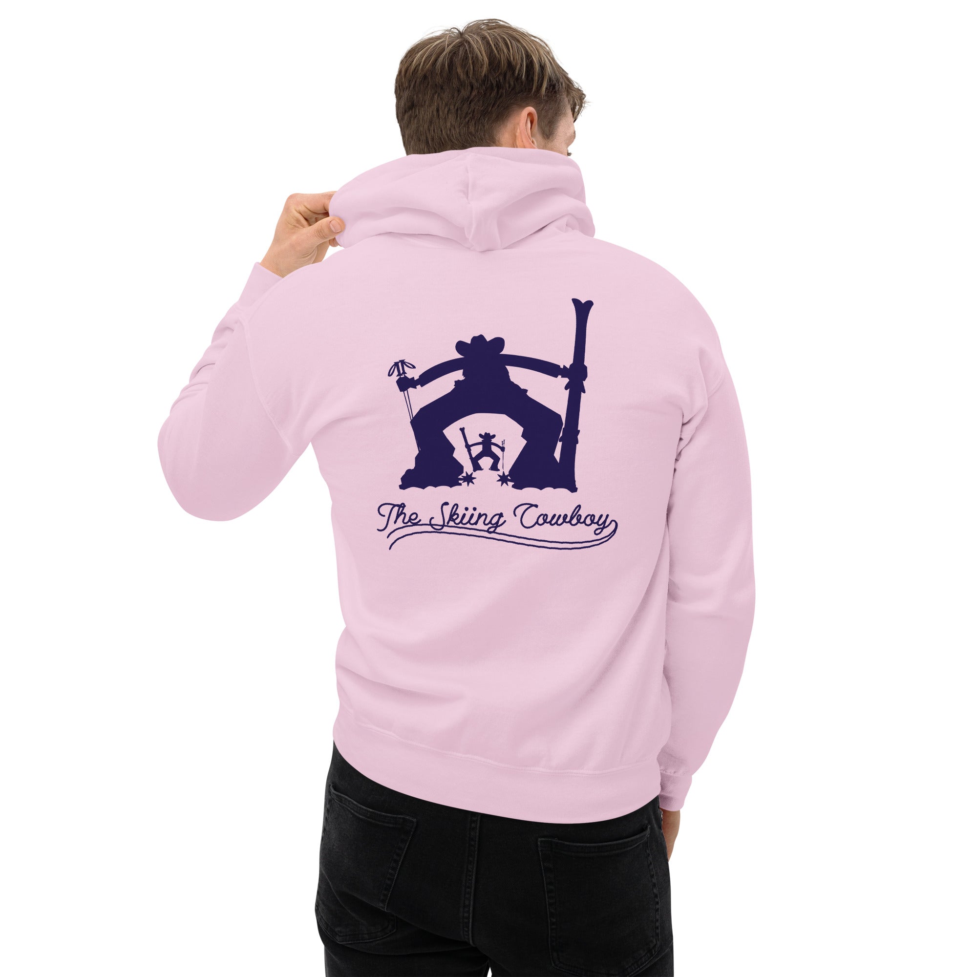 Unisex Hoodie The Skiing Cowboy Duel Silhouette (front & back)