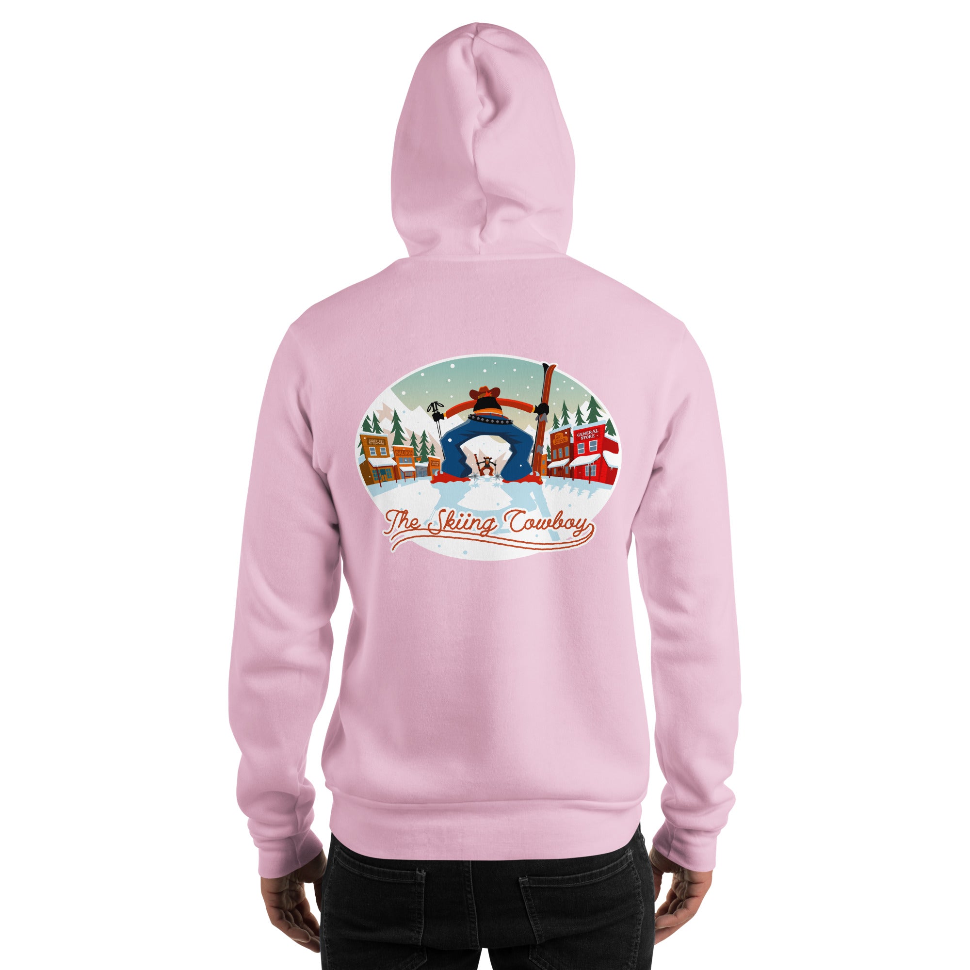 Unisex Hoodie Skiing Duel on light colors (front & back)