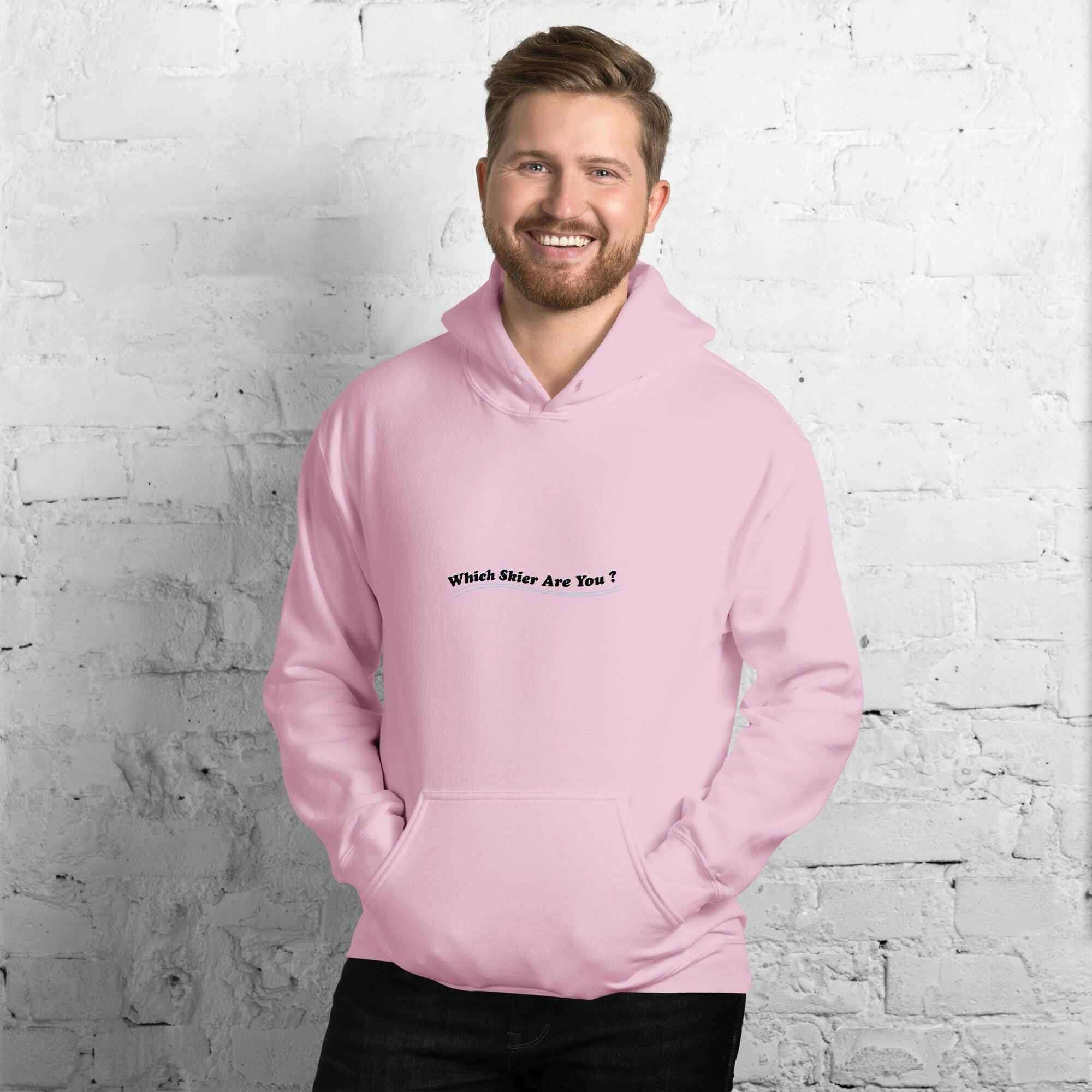 Unisex Hoodie Which skier are you? "The Thing" Yeti Skier on light colors (front & back)