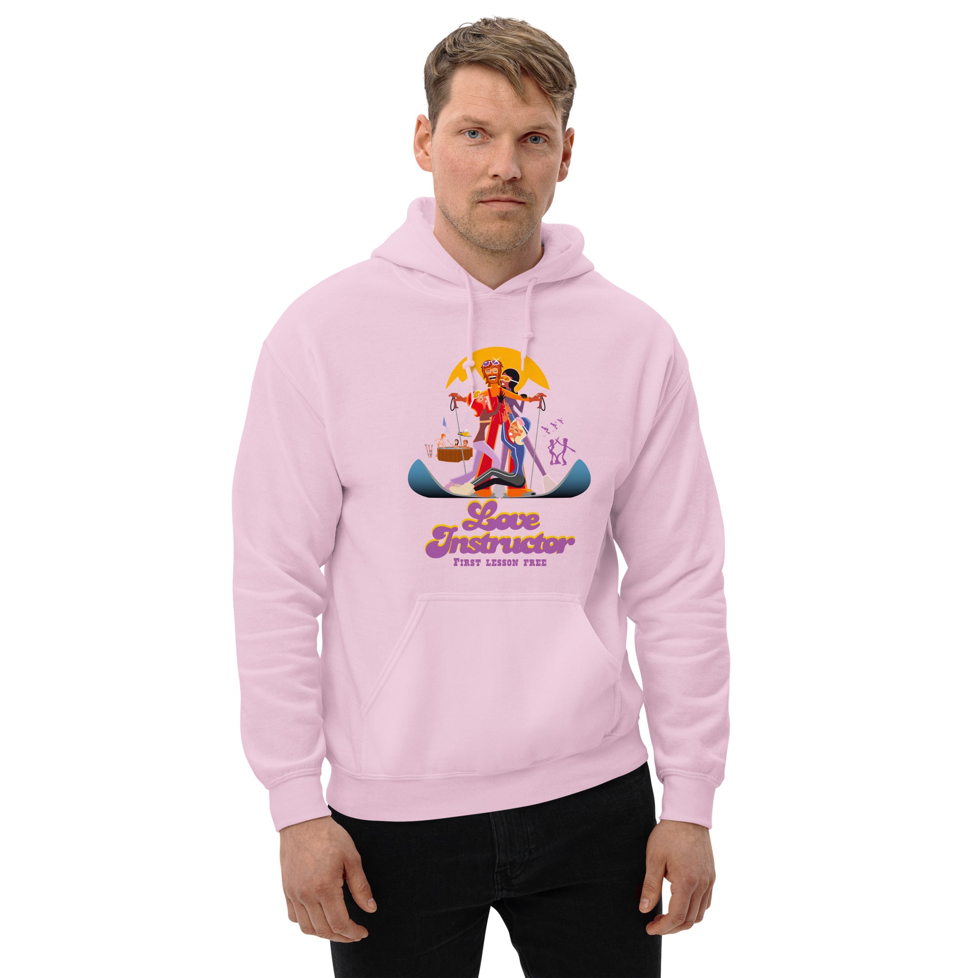 Sweat à capuche d'hiver unisexe Love Instructor First Lesson free sur couleurs claires