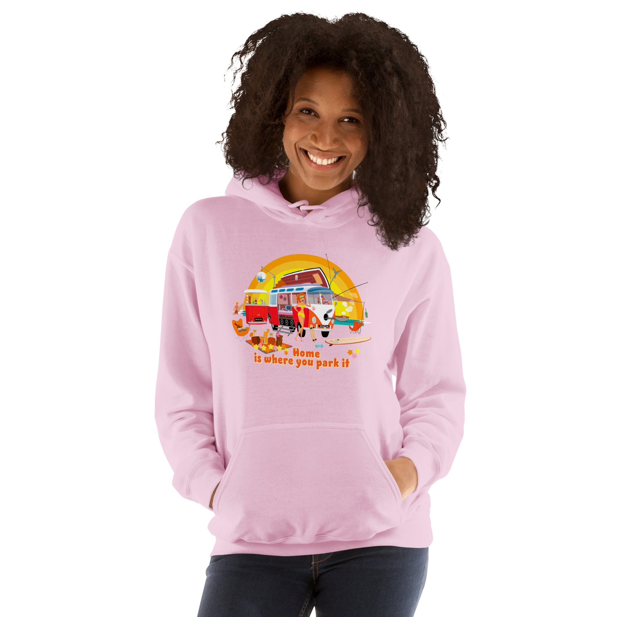 Unisex Hoodie Ultra Combi: Home is where you park it on bright colors