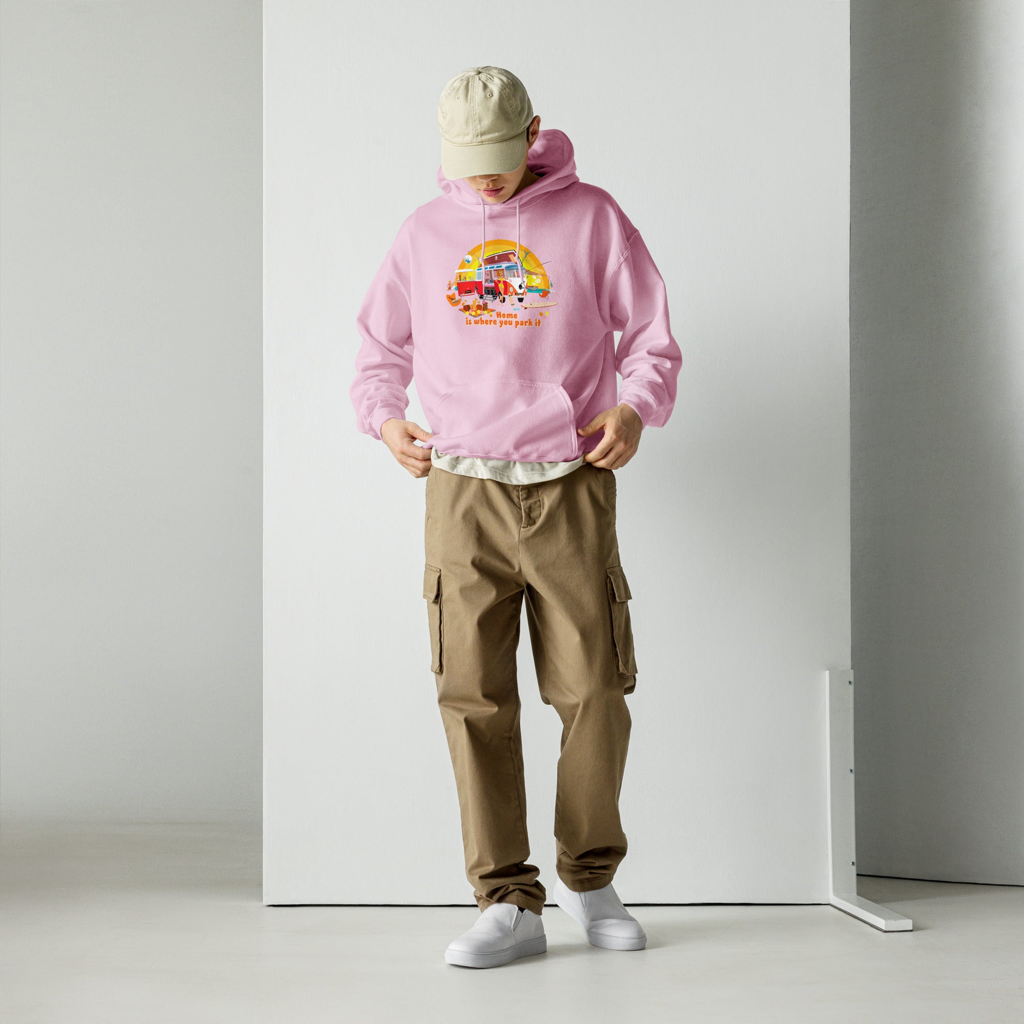 Unisex Hoodie Ultra Combi: Home is where you park it on bright colors