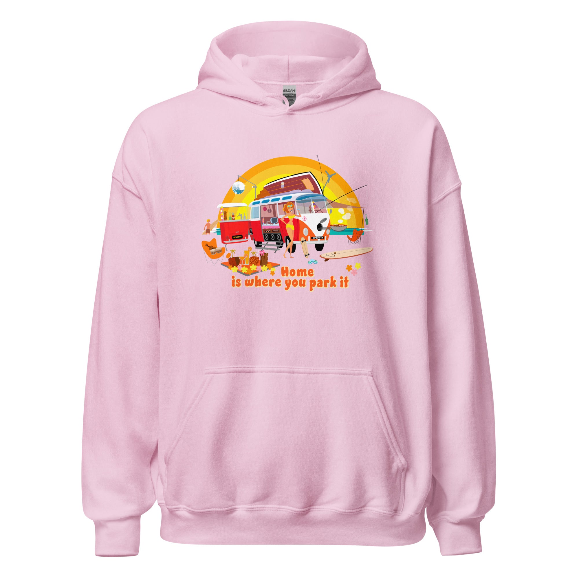 Unisex Hoodie Ultra Combi: Home is where you park it on bright colors