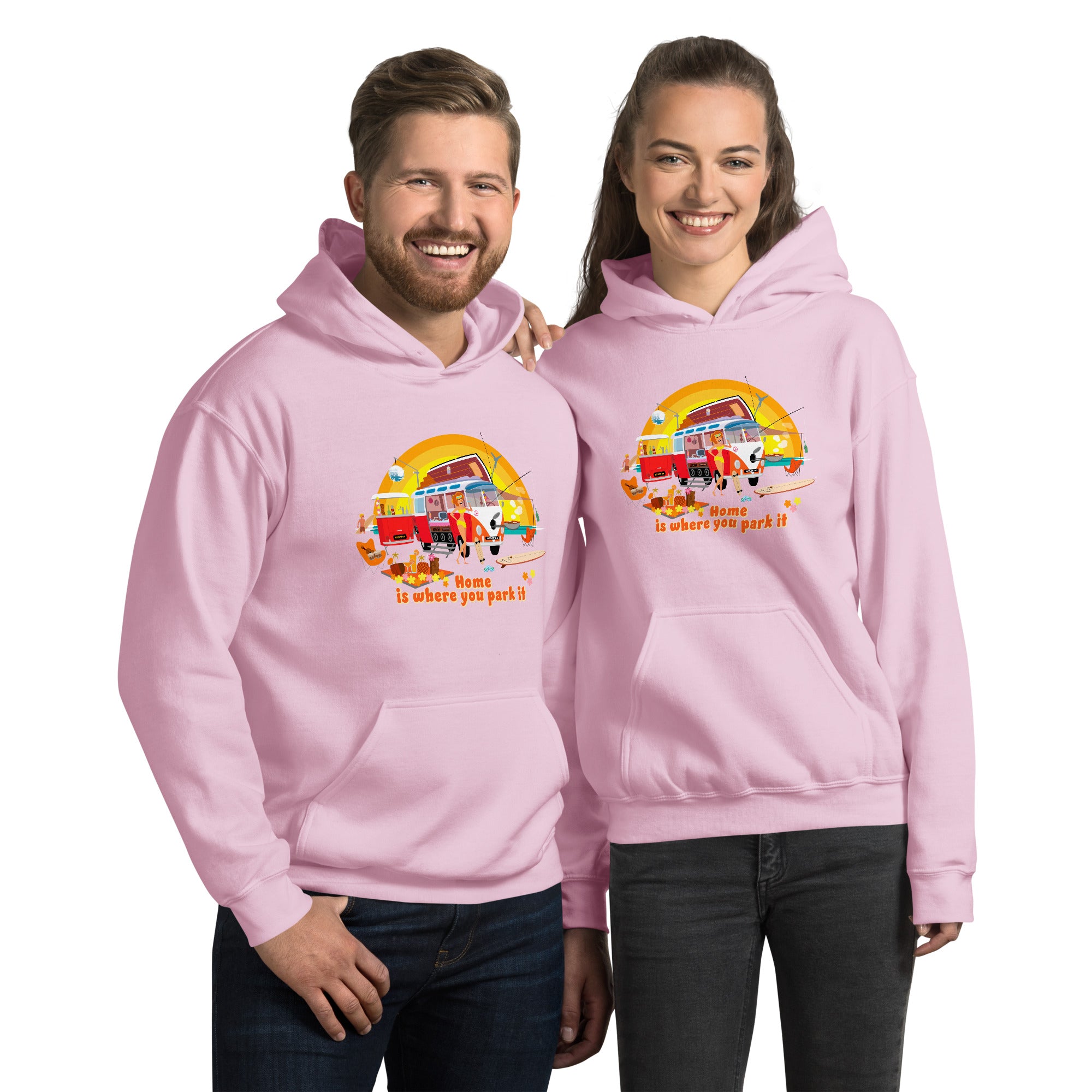 Unisex Hoodie Ultra Combi: Home is where you park it on bright colors