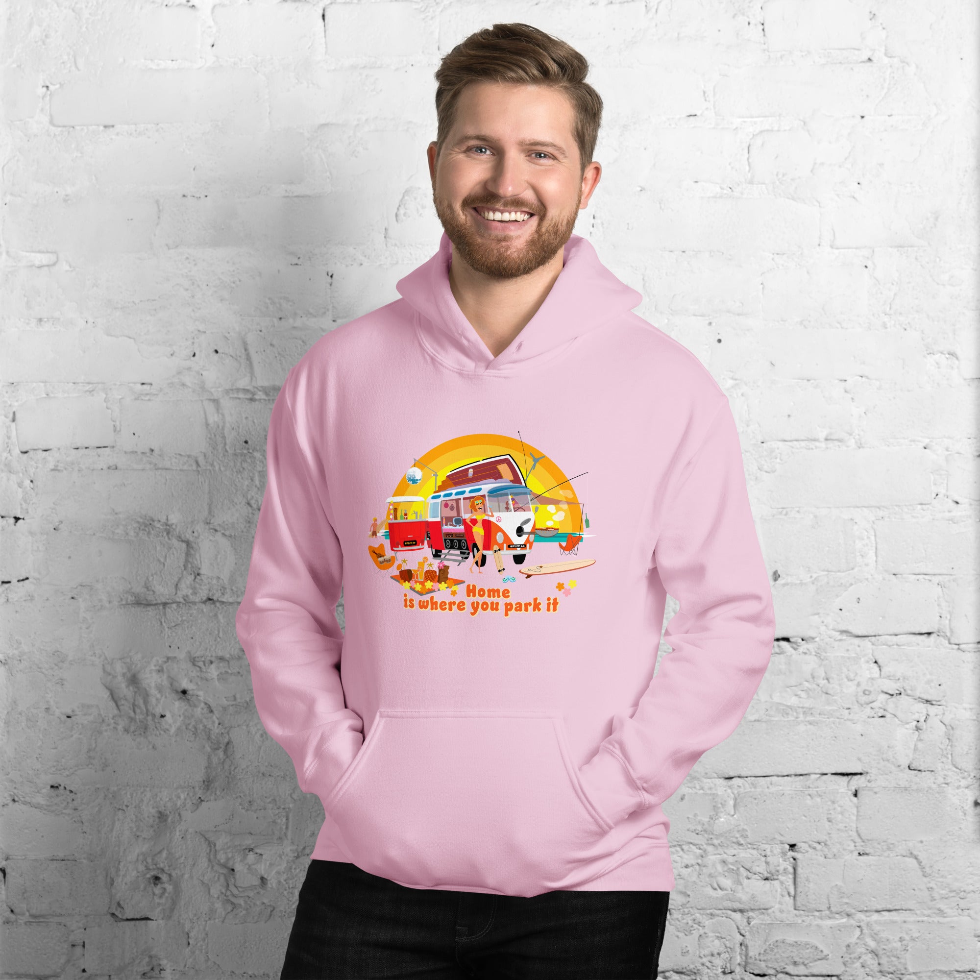 Unisex Hoodie Ultra Combi: Home is where you park it on bright colors