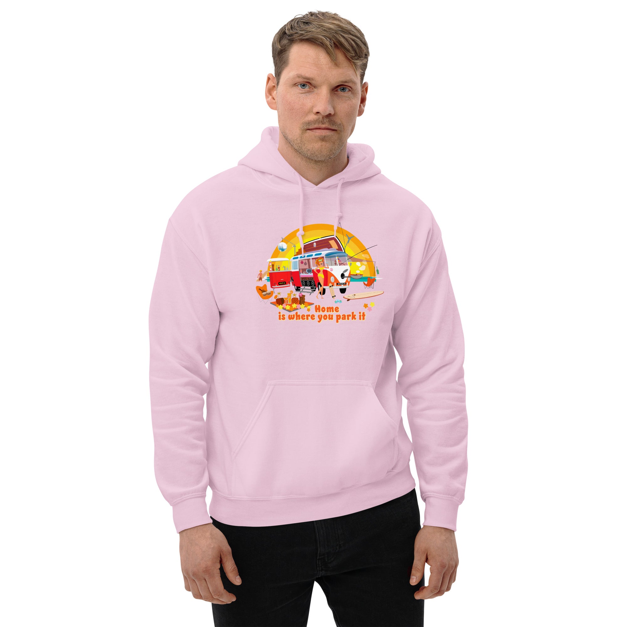 Unisex Hoodie Ultra Combi: Home is where you park it on bright colors