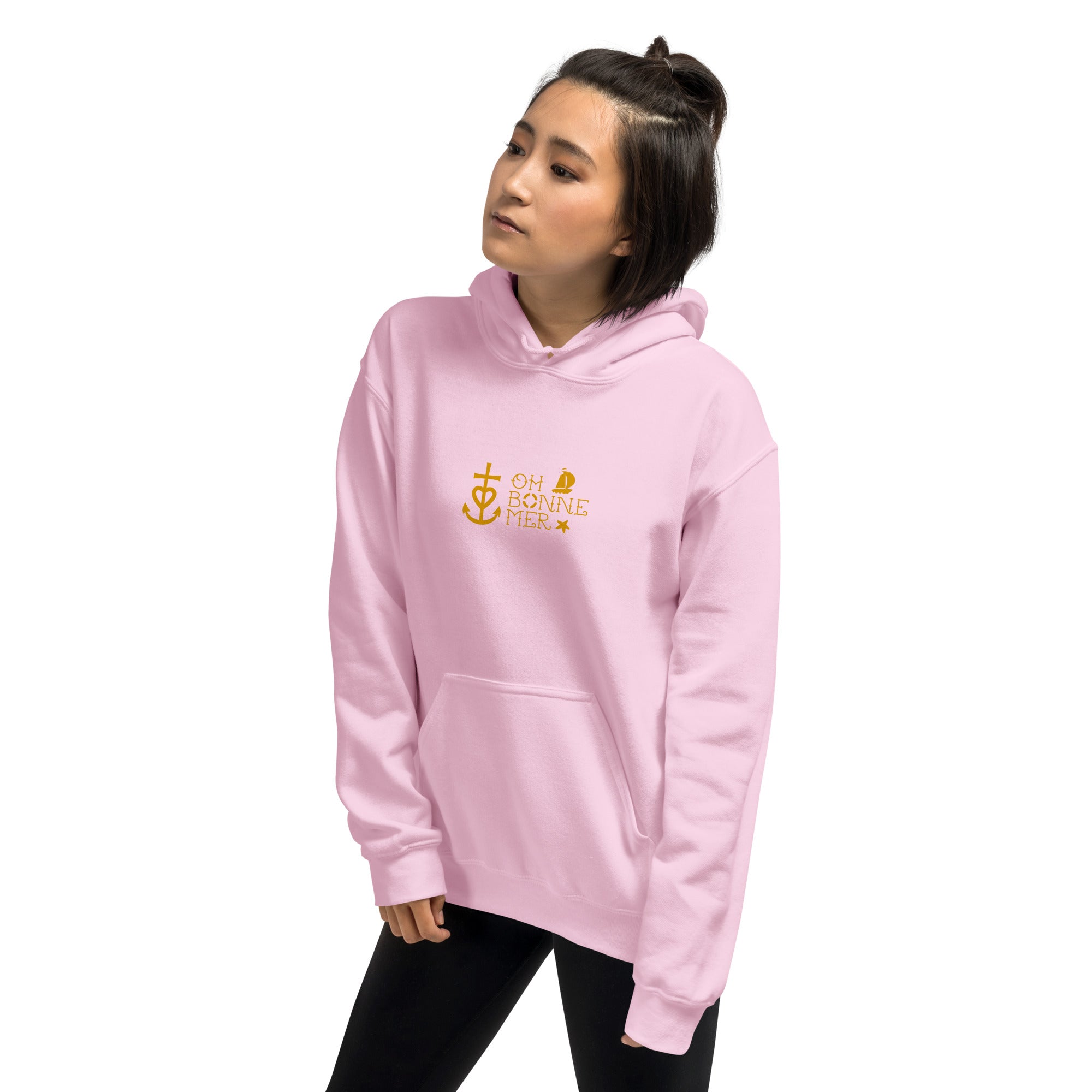 Sweat à capuche d'hiver unisexe Oh Bonne Mer 2 sur couleurs claires