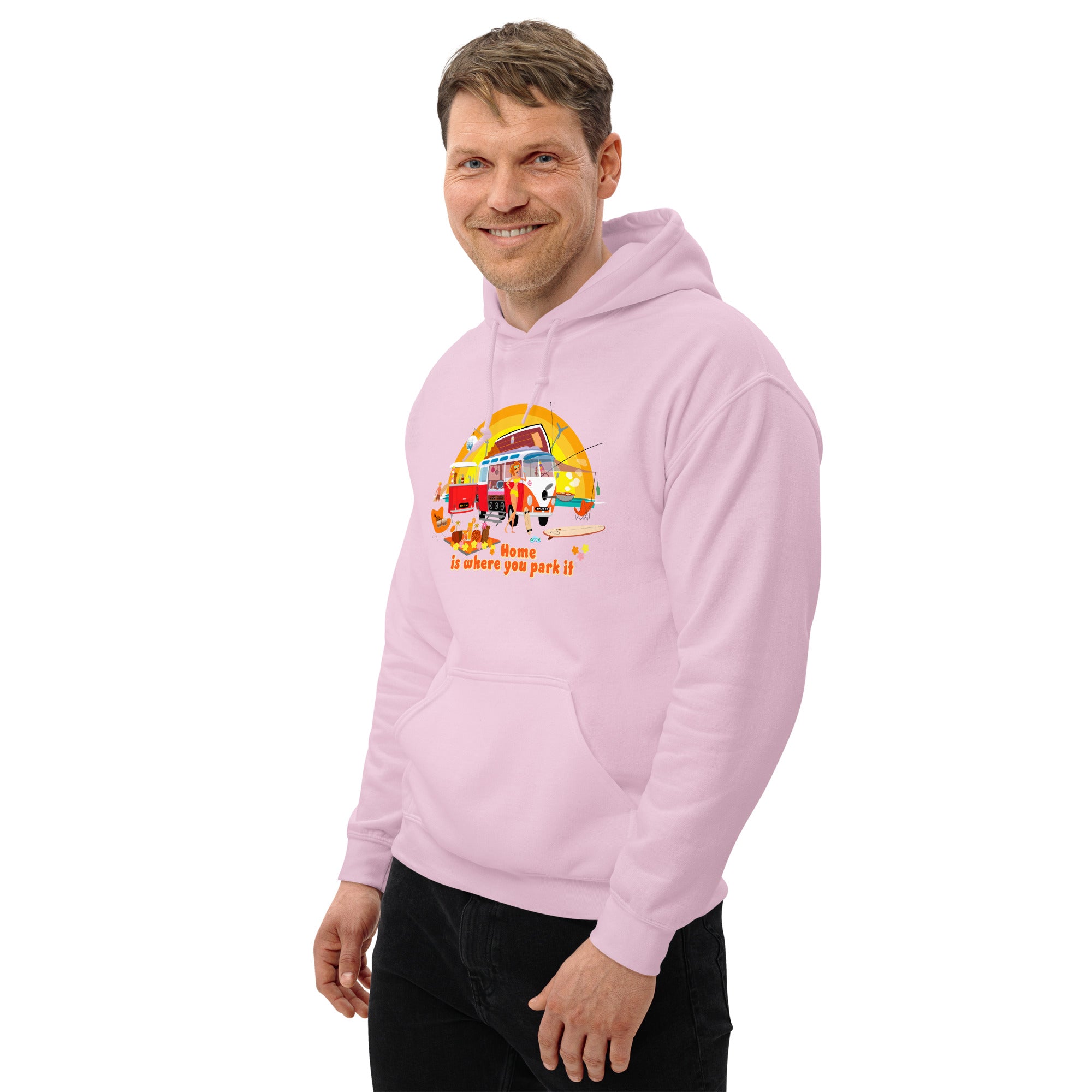 Unisex Hoodie Ultra Combi: Home is where you park it on bright colors