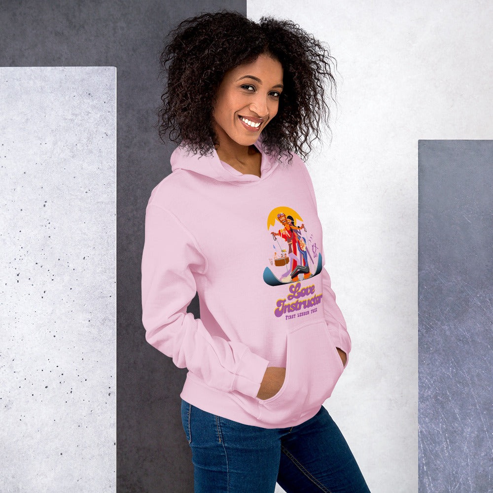 Sweat à capuche d'hiver unisexe Love Instructor First Lesson free sur couleurs claires