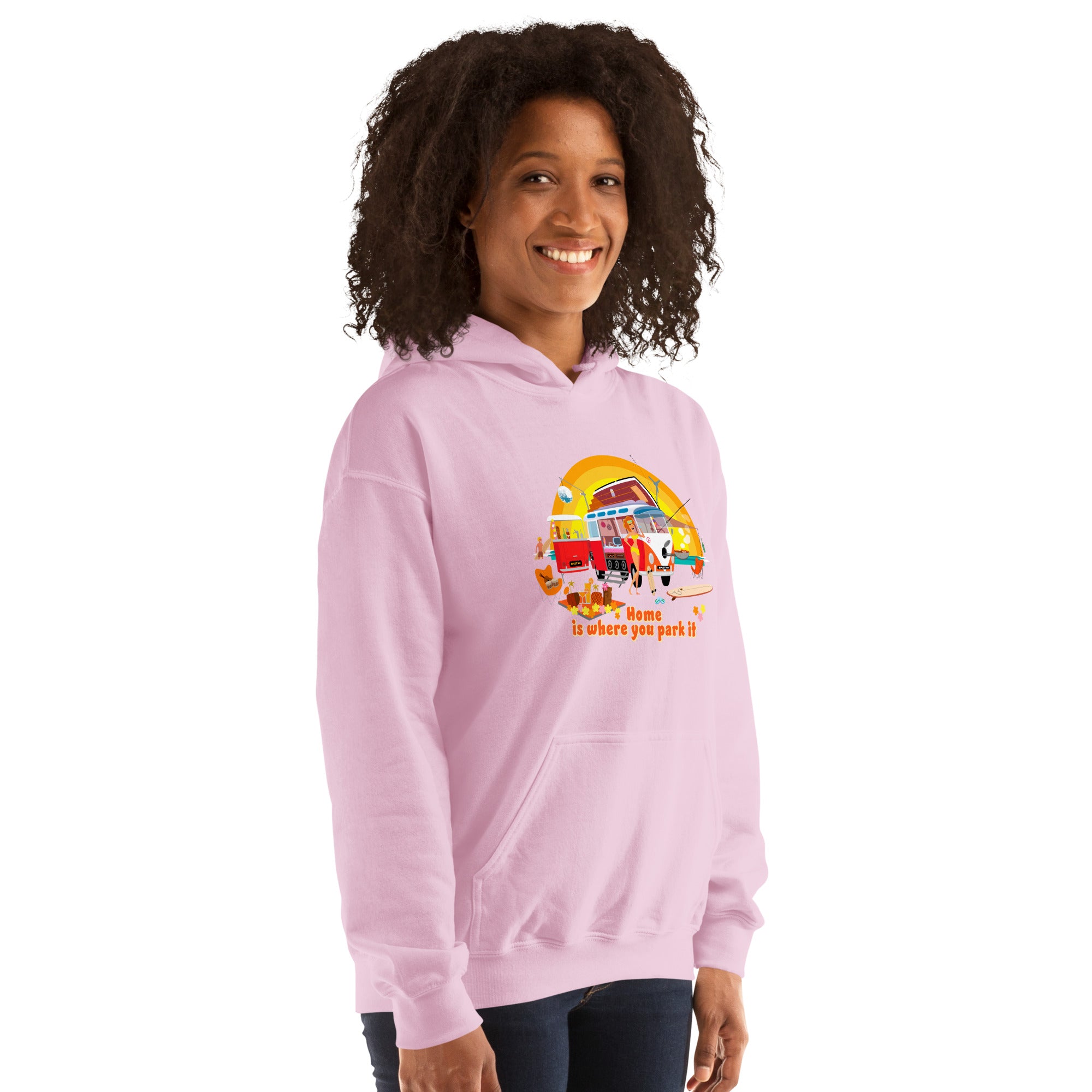 Unisex Hoodie Ultra Combi: Home is where you park it on bright colors