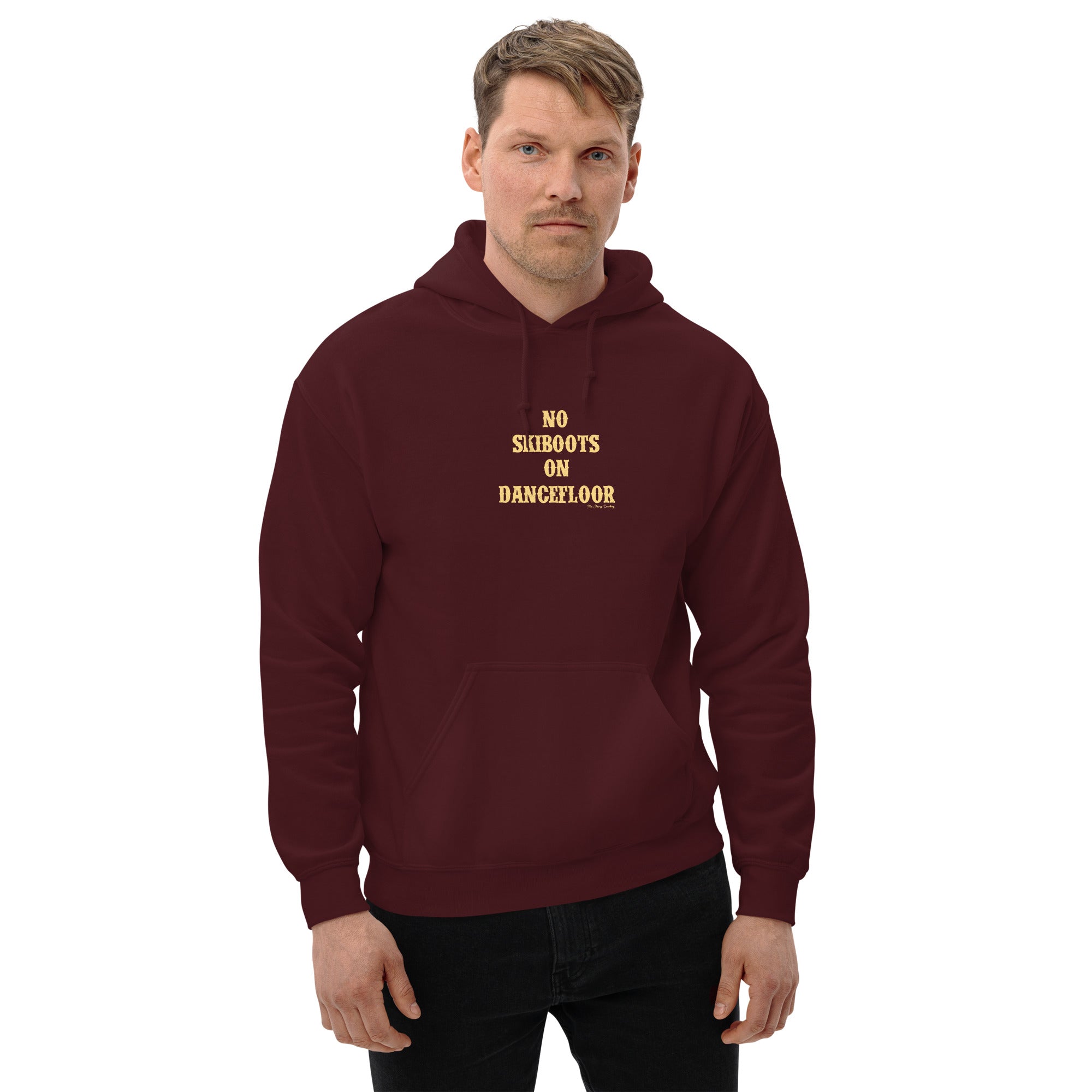 Unisex Hoodie No Skiboots on Dancefloor on dark colors