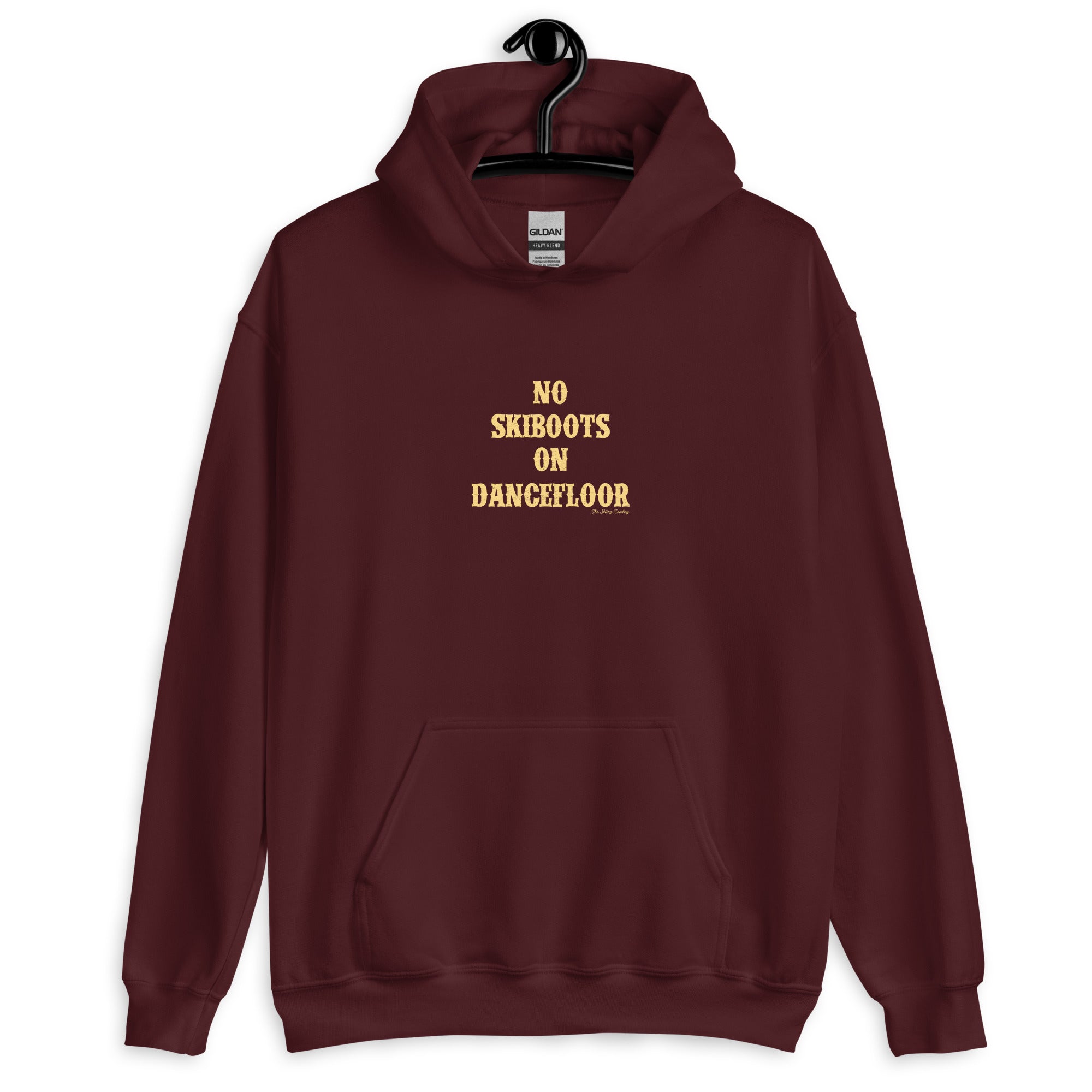 Unisex Hoodie No Skiboots on Dancefloor on dark colors