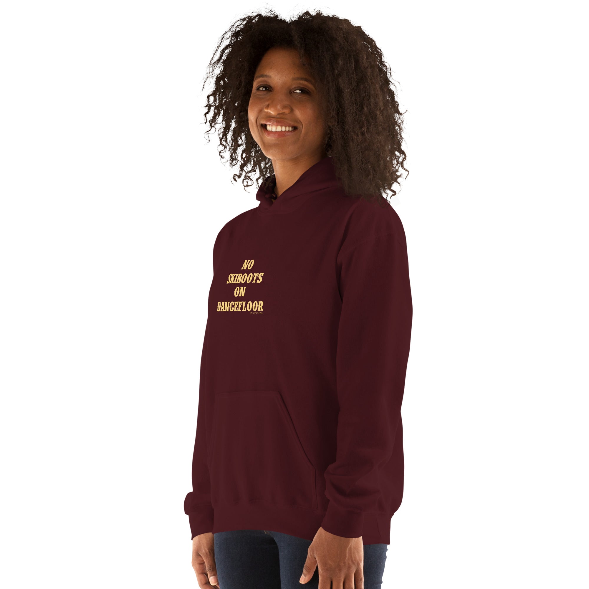 Unisex Hoodie No Skiboots on Dancefloor on dark colors
