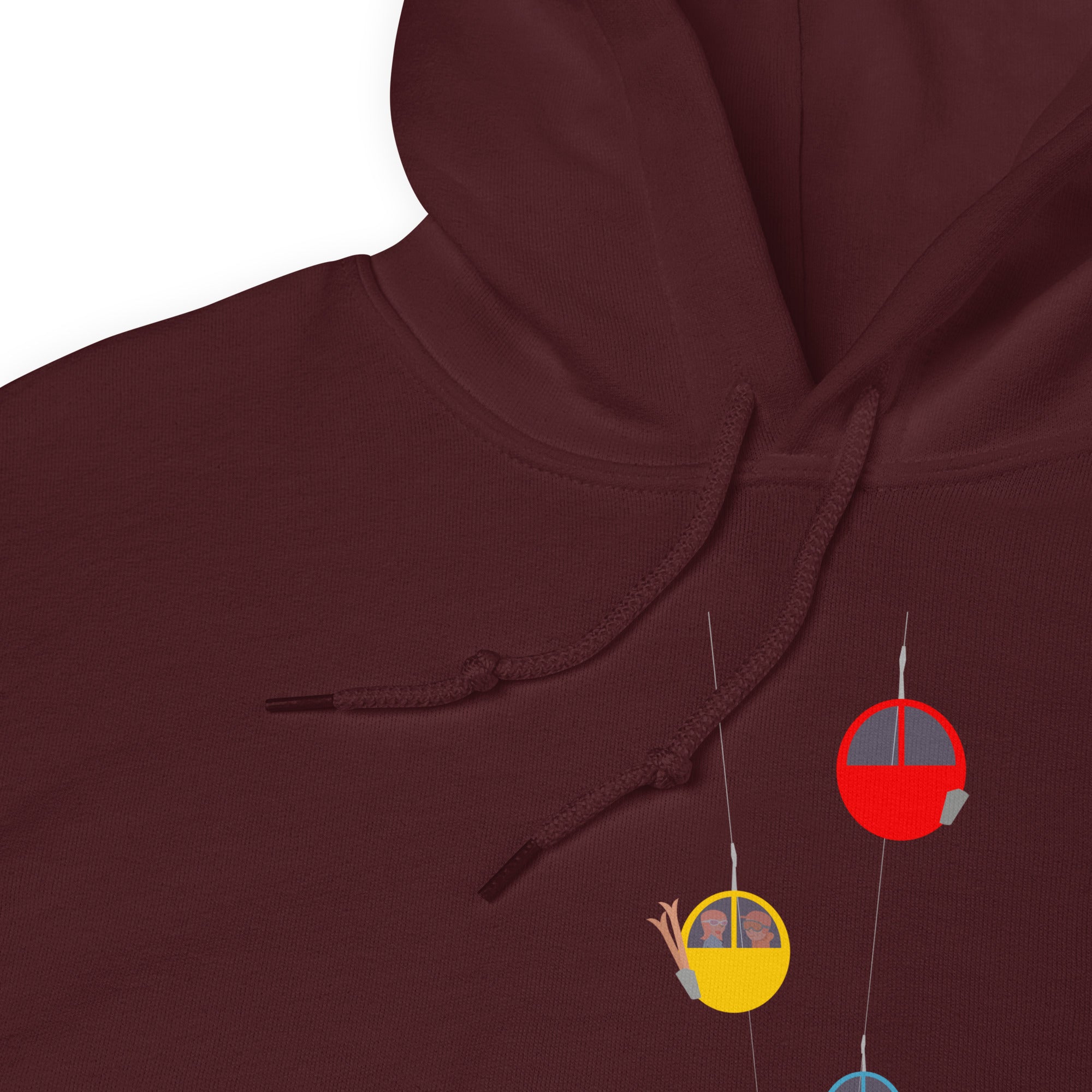 Sweat à capuche d'hiver unisexe Gondolas in the mist (face & dos)