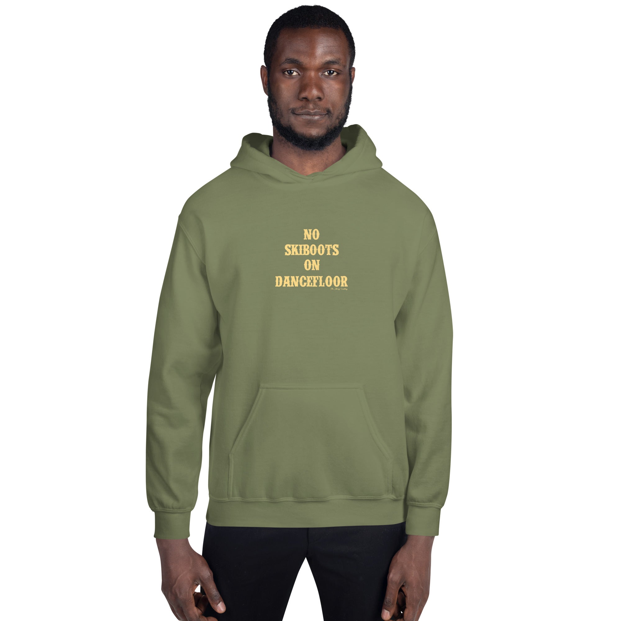Unisex Hoodie No Skiboots on Dancefloor on dark colors