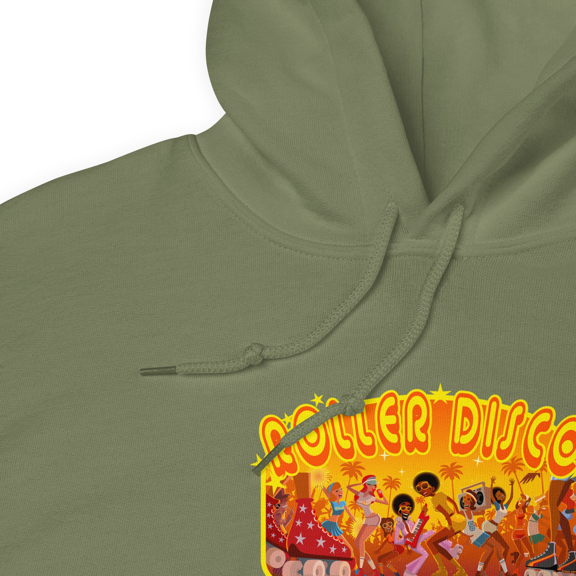 Sweat à capuche d'hiver unisexe Roller Disco 1975 sur fond sombre