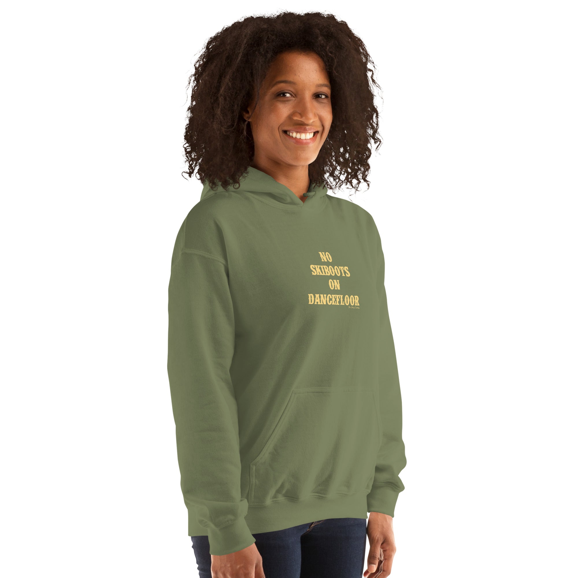 Unisex Hoodie No Skiboots on Dancefloor on dark colors