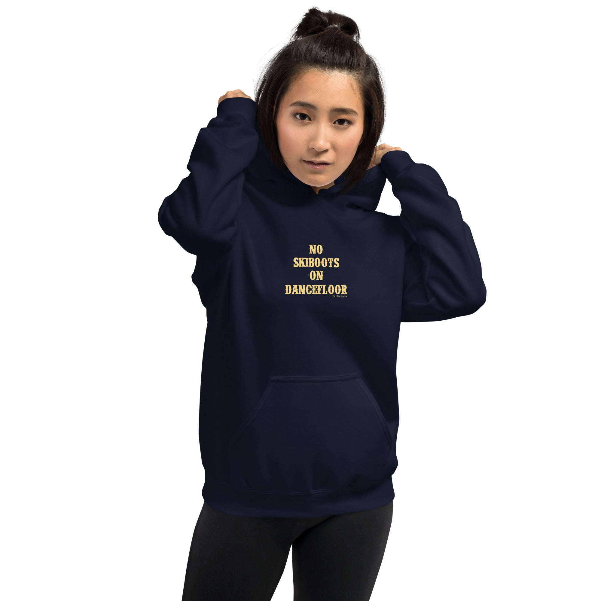 Unisex Hoodie No Skiboots on Dancefloor on dark colors