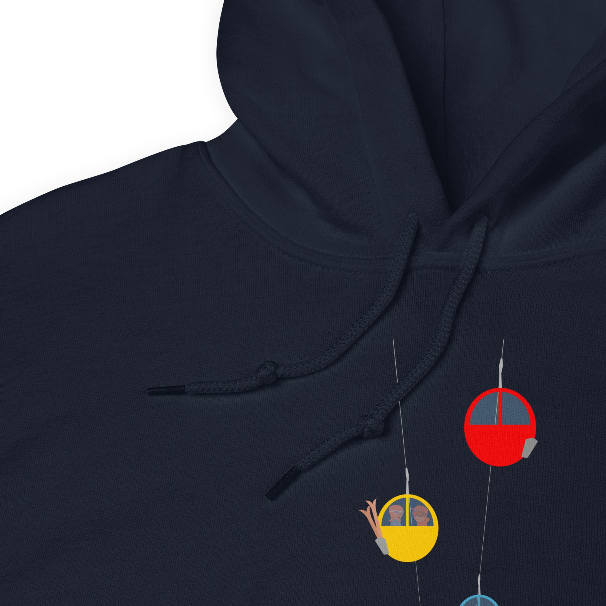 Sweat à capuche d'hiver unisexe Gondolas in the mist (face & dos)