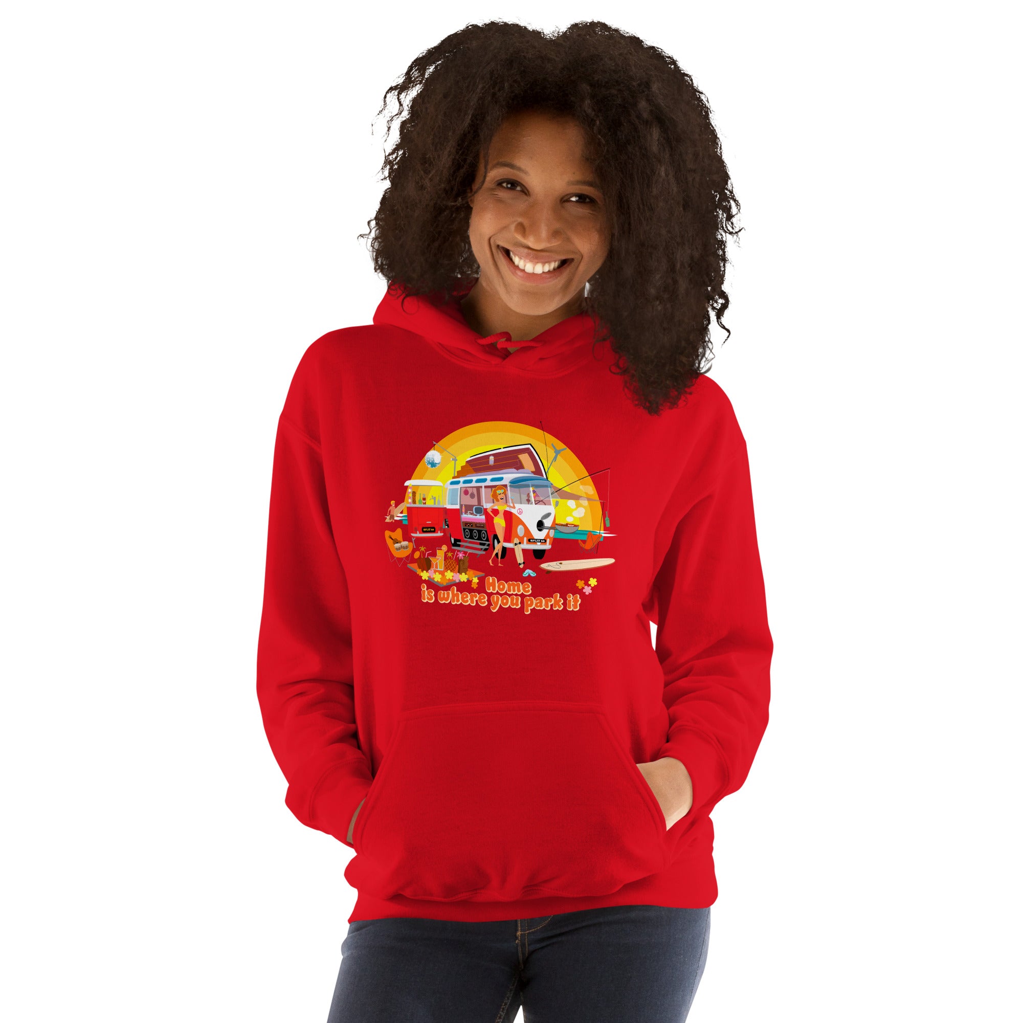 Unisex Hoodie Ultra Combi: Home is where you park it on bright colors
