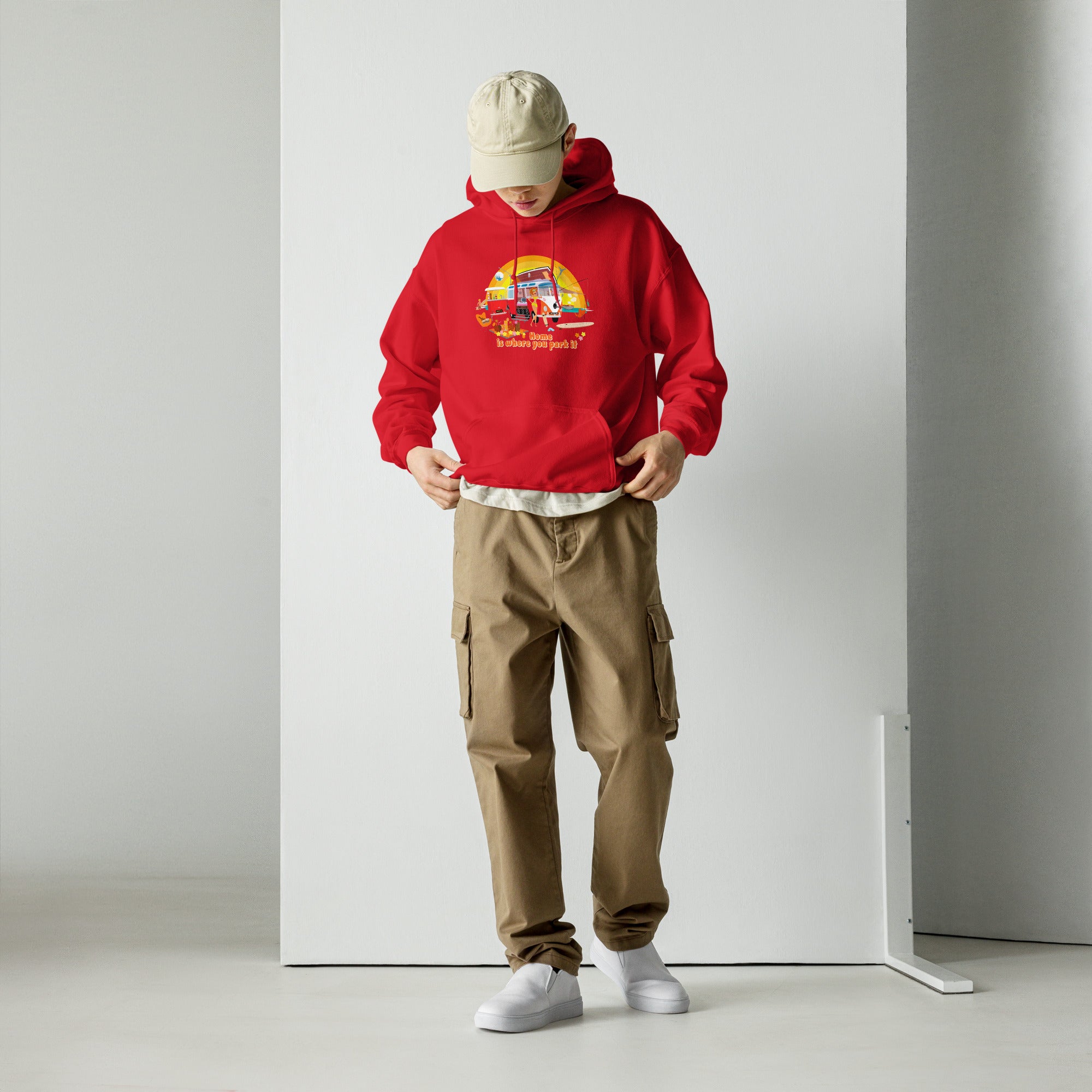 Unisex Hoodie Ultra Combi: Home is where you park it on bright colors