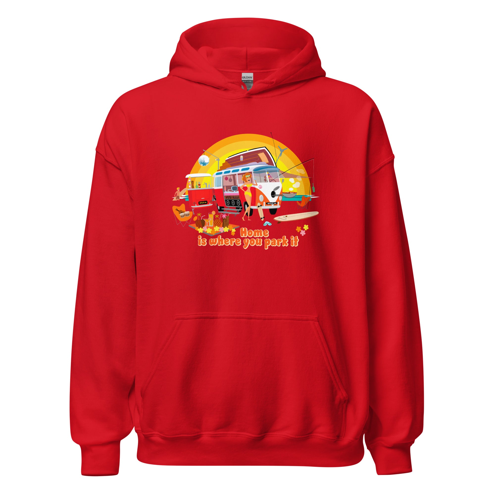 Unisex Hoodie Ultra Combi: Home is where you park it on bright colors