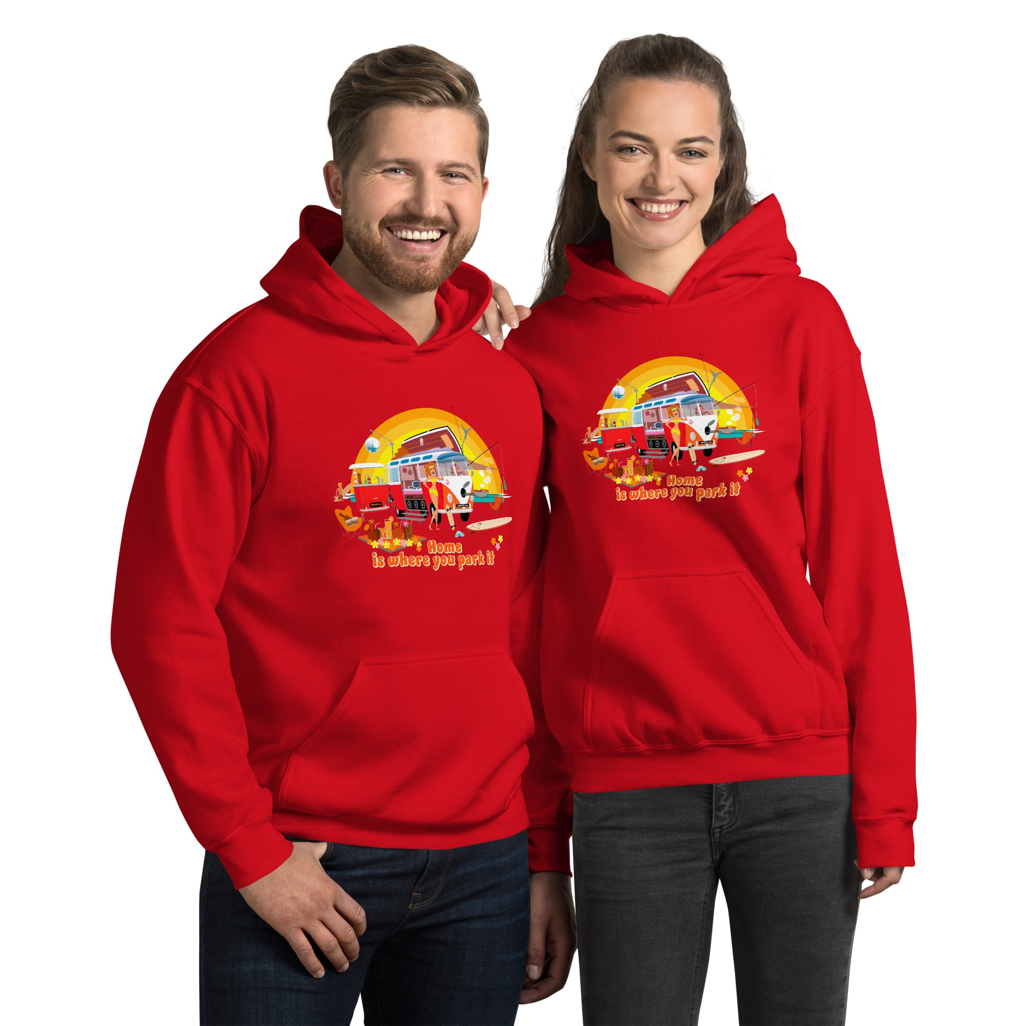 Unisex Hoodie Ultra Combi: Home is where you park it on bright colors