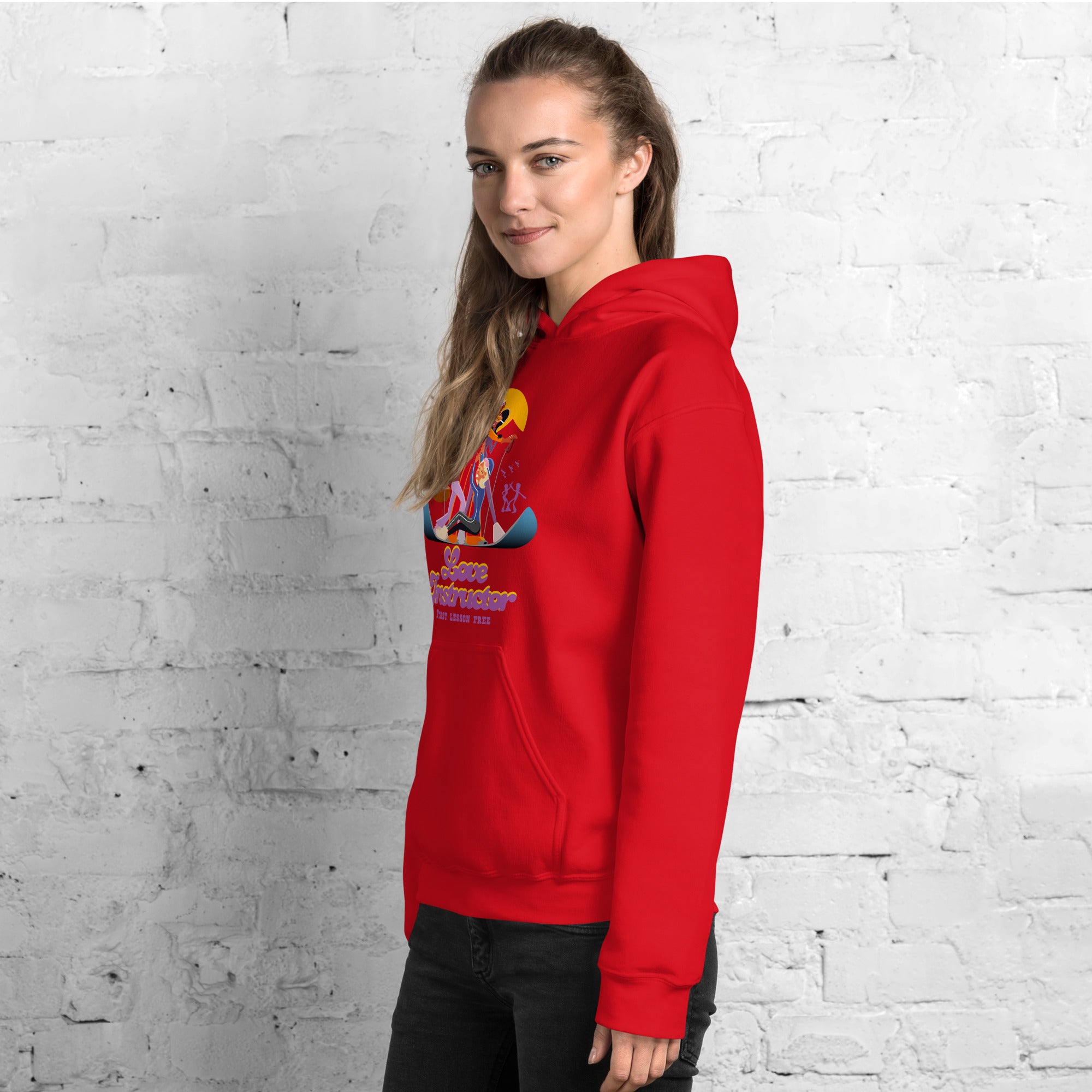 Sweat à capuche d'hiver unisexe Love Instructor First Lesson free sur couleurs vives