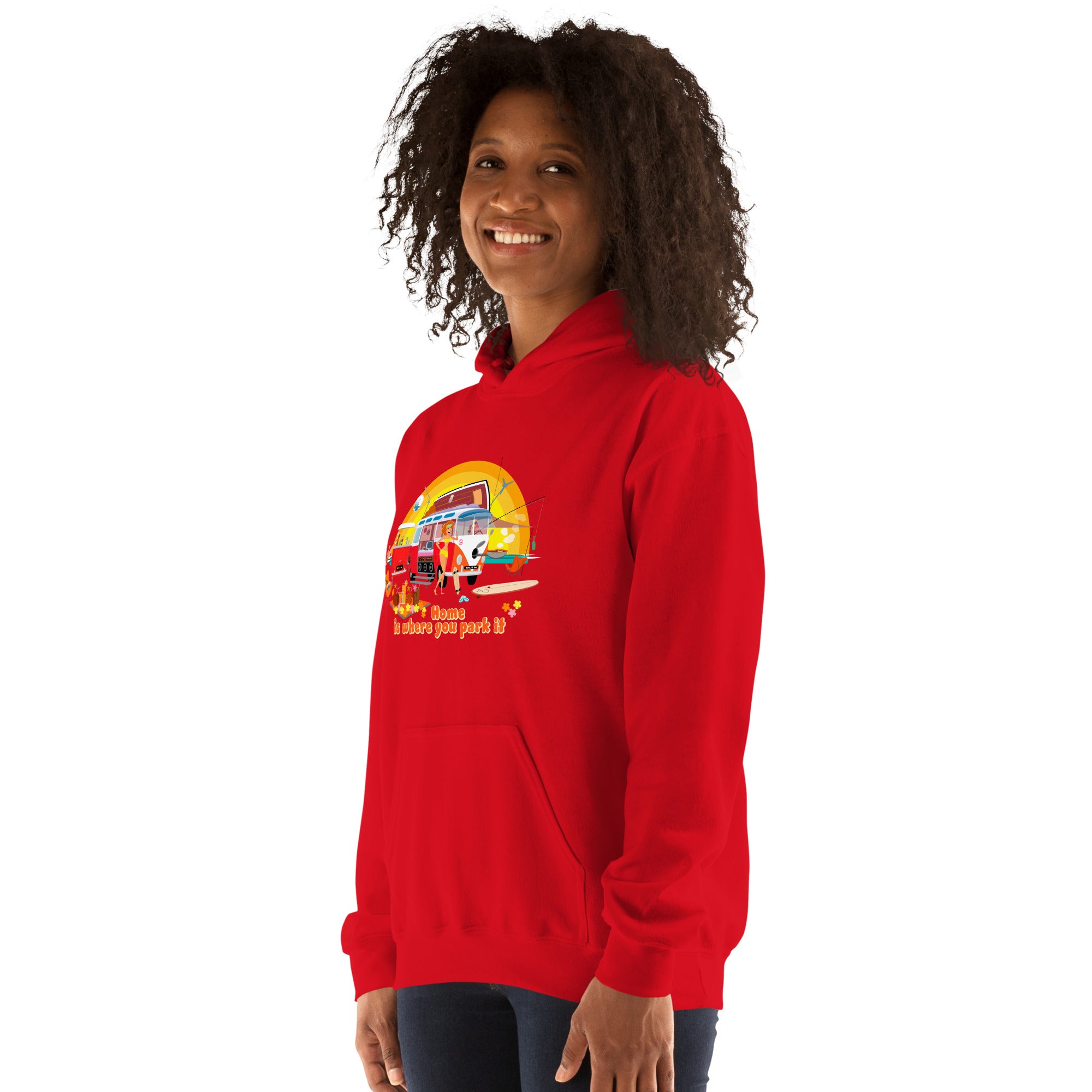 Unisex Hoodie Ultra Combi: Home is where you park it on bright colors
