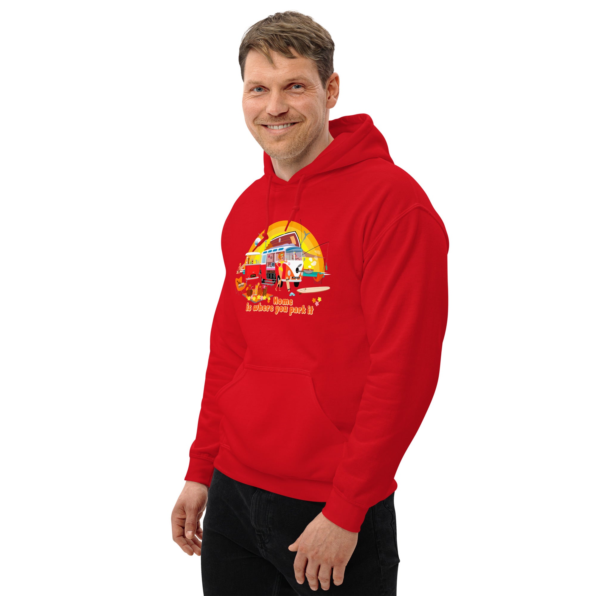 Unisex Hoodie Ultra Combi: Home is where you park it on bright colors