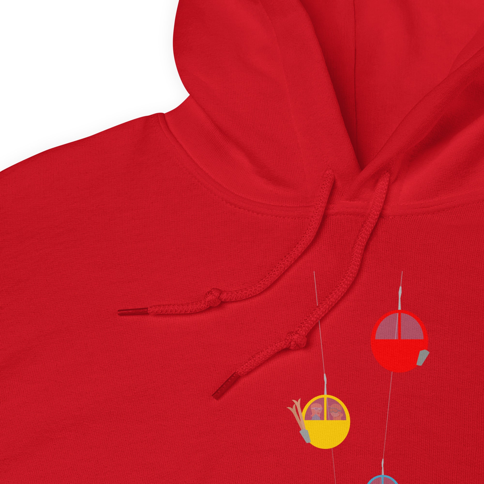 Sweat à capuche d'hiver unisexe Gondolas in the mist (face & dos)