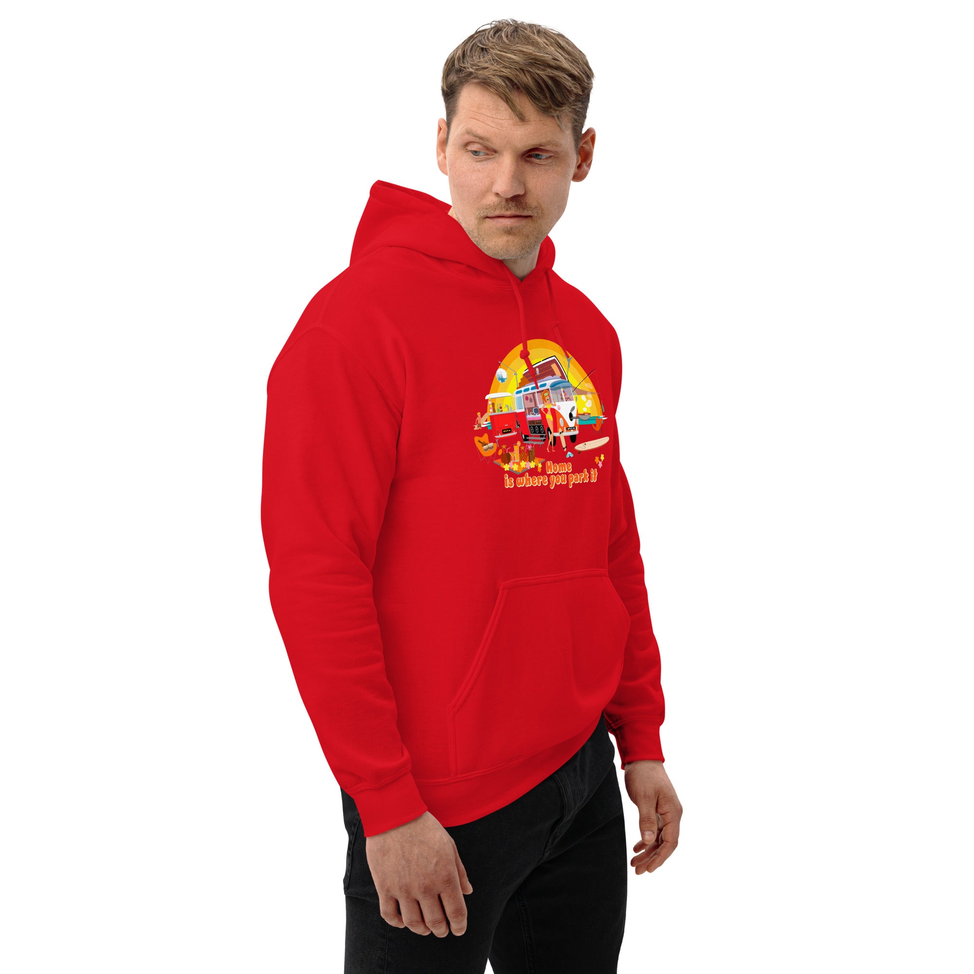 Unisex Hoodie Ultra Combi: Home is where you park it on bright colors