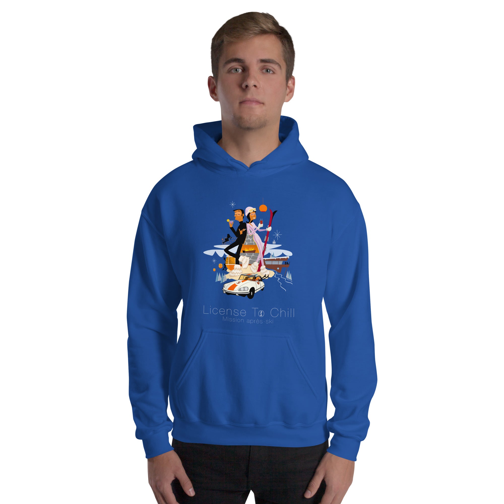 Sweat à capuche d'hiver unisexe License To Chill Mission Après-Ski sur couleurs vives