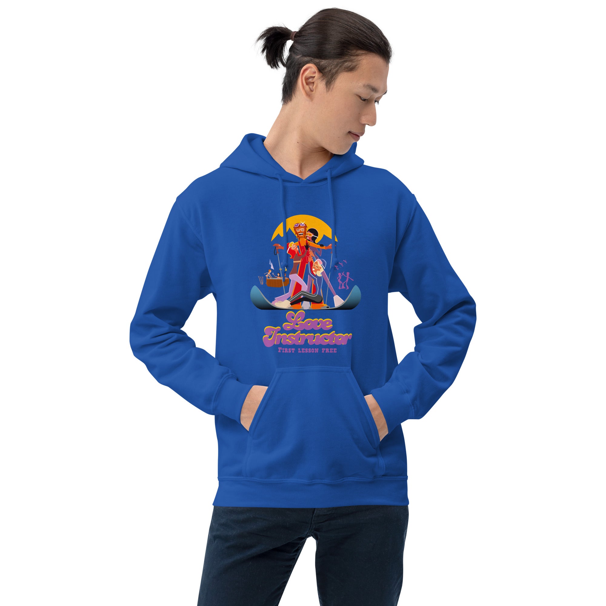 Sweat à capuche d'hiver unisexe Love Instructor First Lesson free sur couleurs vives