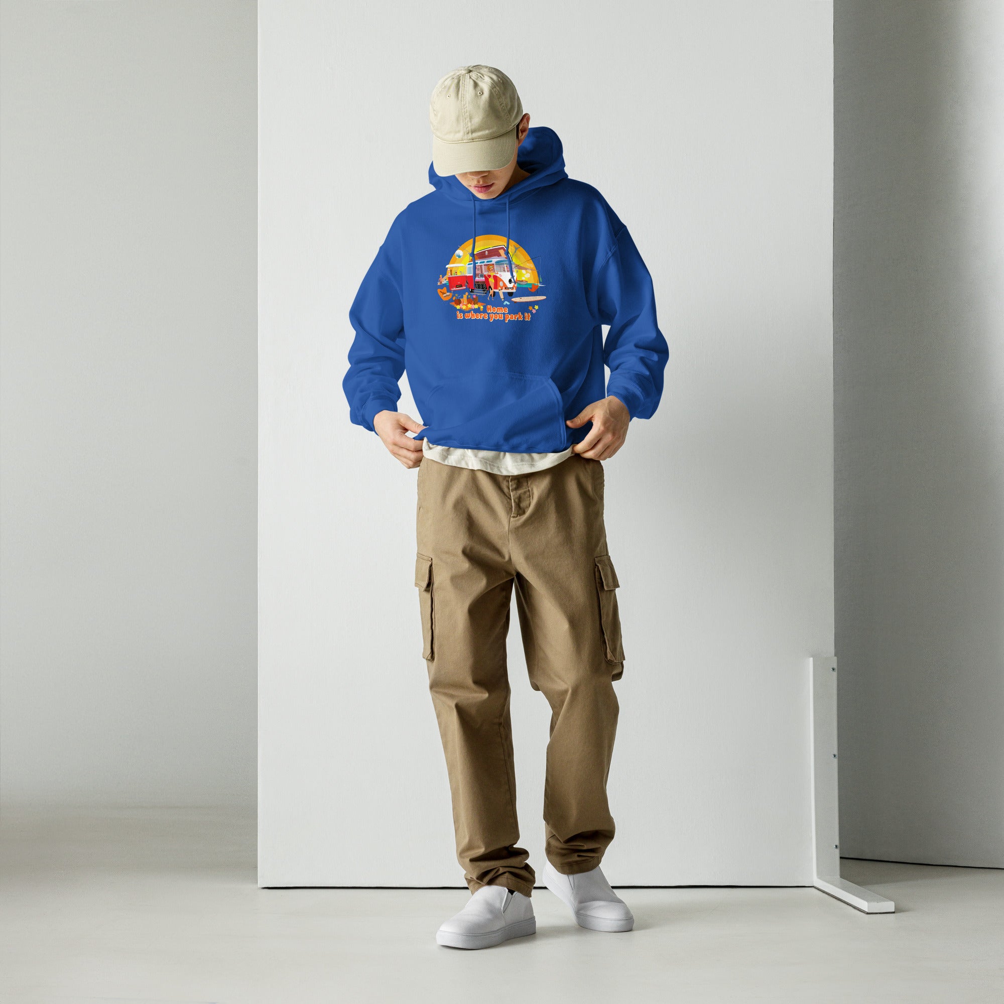 Unisex Hoodie Ultra Combi: Home is where you park it on bright colors