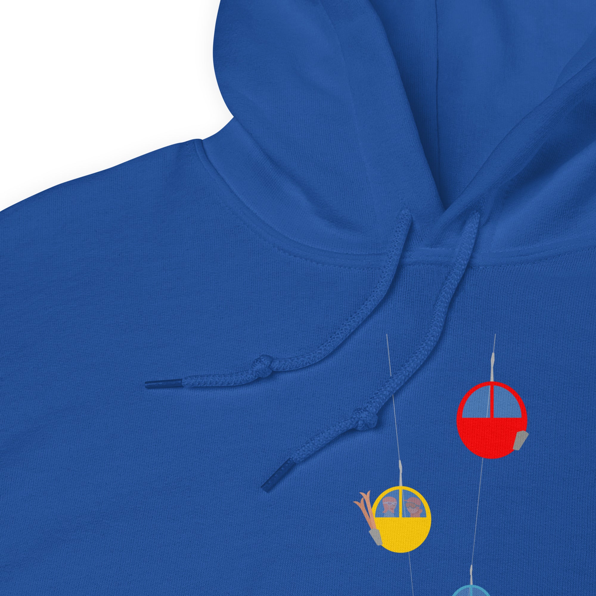 Sweat à capuche d'hiver unisexe Gondolas in the mist (face & dos)